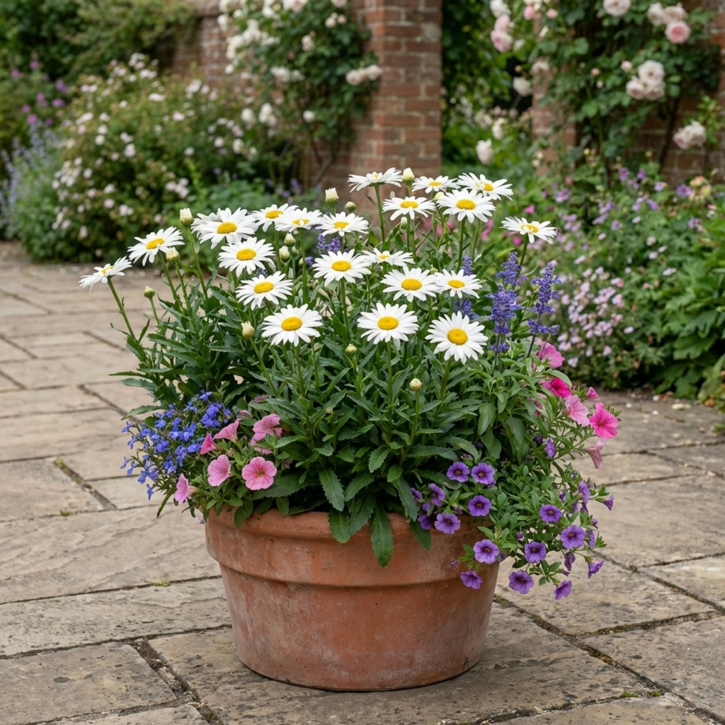 Leucanthemum ‘Madonna White Shasta Daisy’ — Herbaceous Perennial, Bee-Friendly, 11cm Pot (Set of 3 or 6)