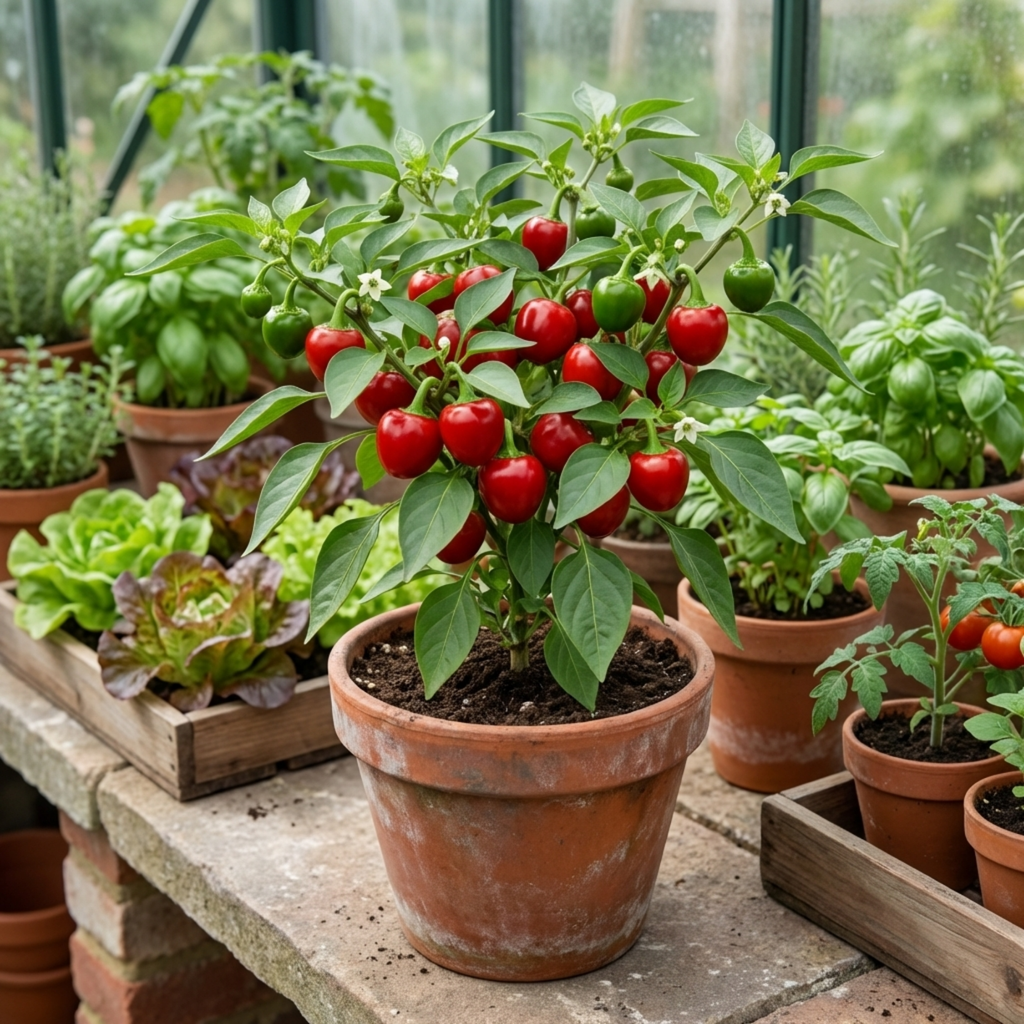 Sweet ‘Pepper Snack Red’ — Tender Annual Vegetable, 10.5cm Pot (Set of 3 or 6)