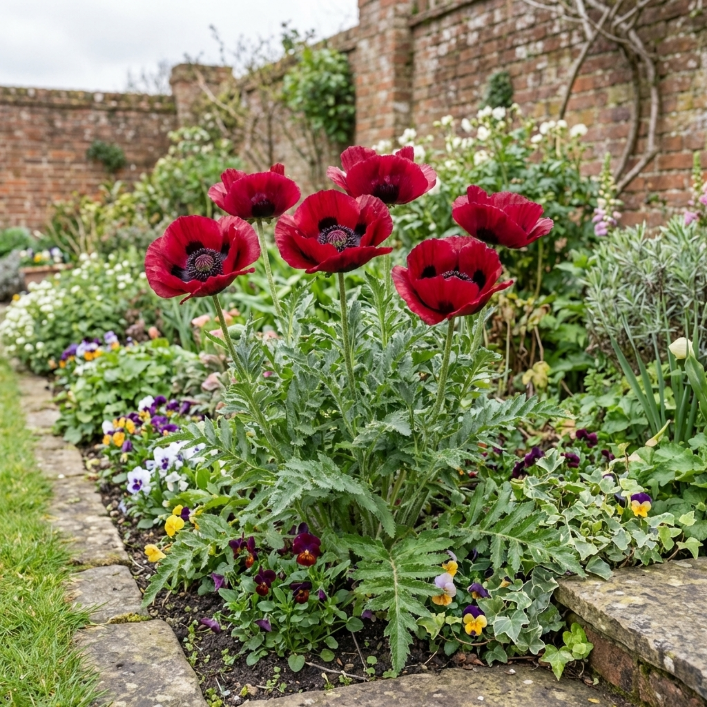Papaver ‘Orientale Beauty of Livermere’ — Hardy Perennial, Bee-Friendly, 1L Pot (Set of 3 or 6)