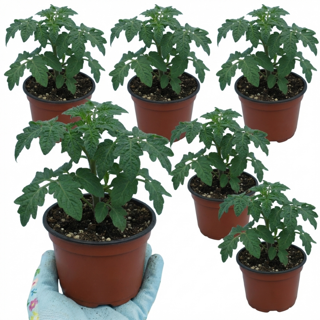 Tomato 'Bush Steak Megabyte' — Tender Annual Fruit, 10.5cm Pot (Set of 3 or 6)