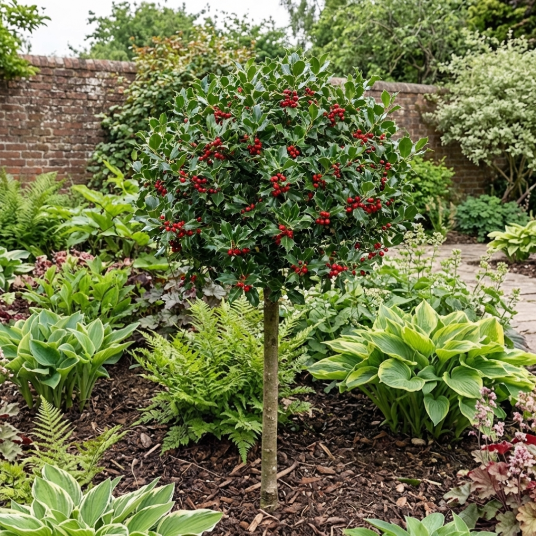 Holly ‘Heckenfee Standard’ — Fruit Plant / Tender Annual, 5L Pot