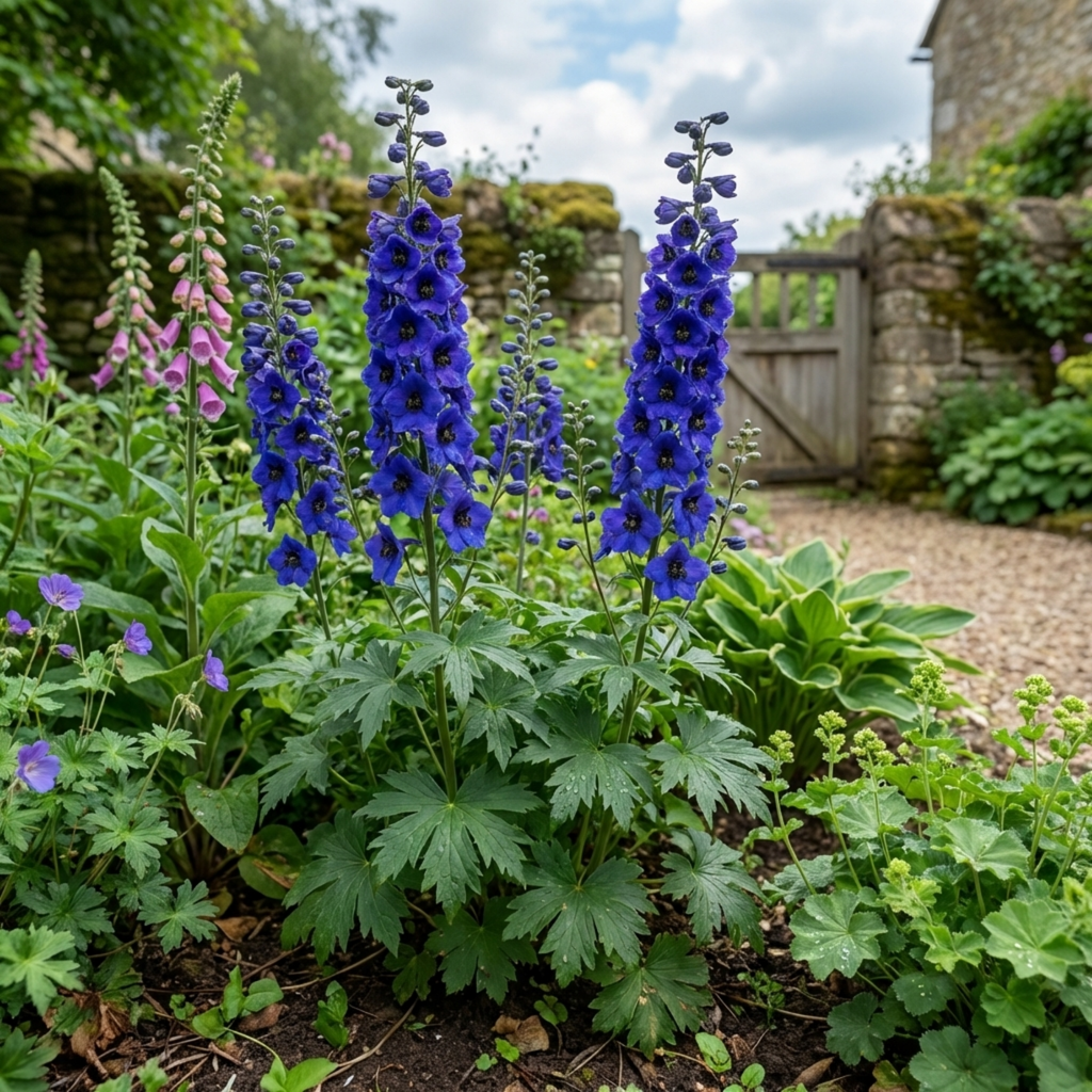 Delphinium ‘Dark Blue Black’ — Hardy Perennial, Bee-Friendly, 1L Pot (Set of 3 or 6)