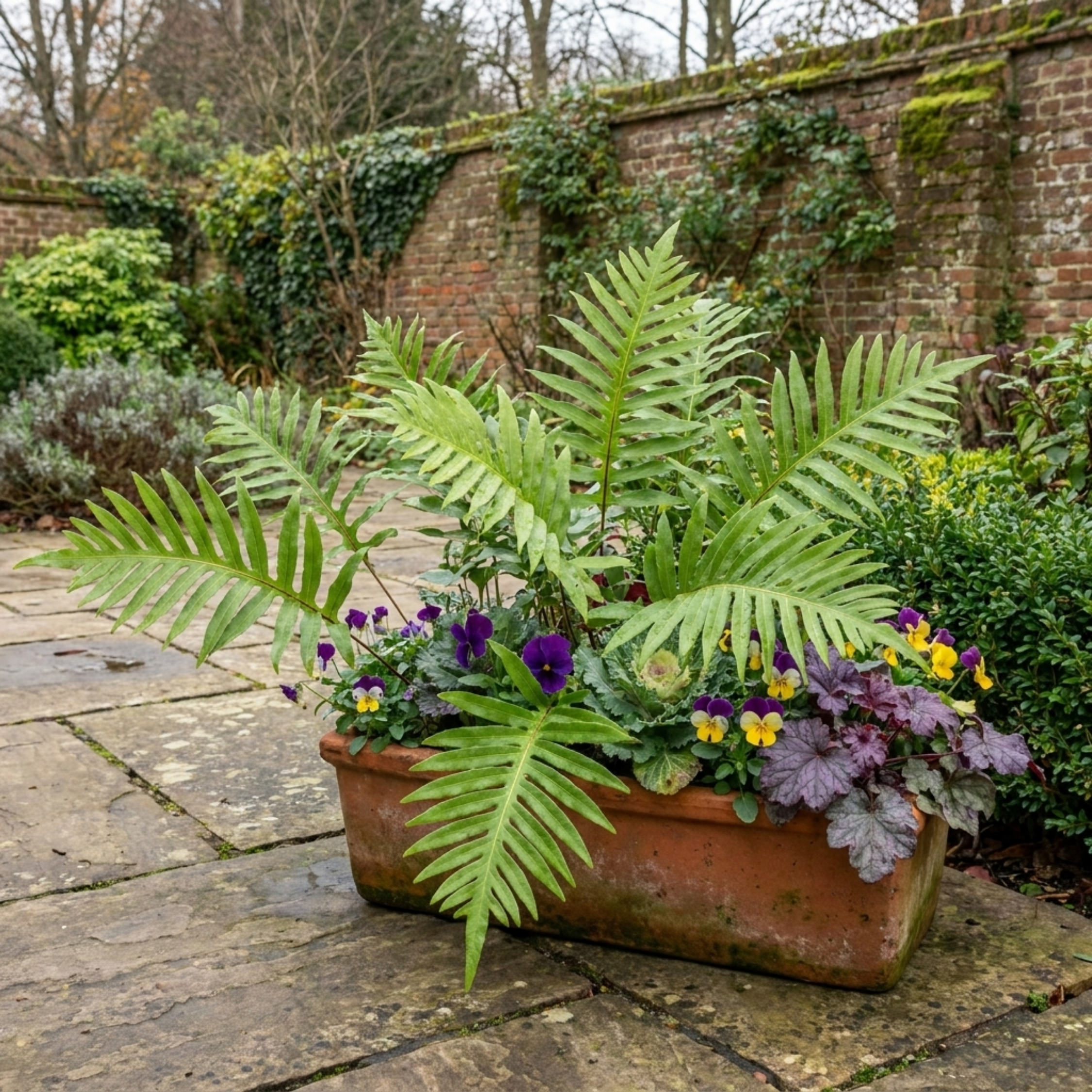 Evergreen ‘Polypodium Vulgare’ — Evergreen Fern, 11cm Pot (Set of 3 or 6)