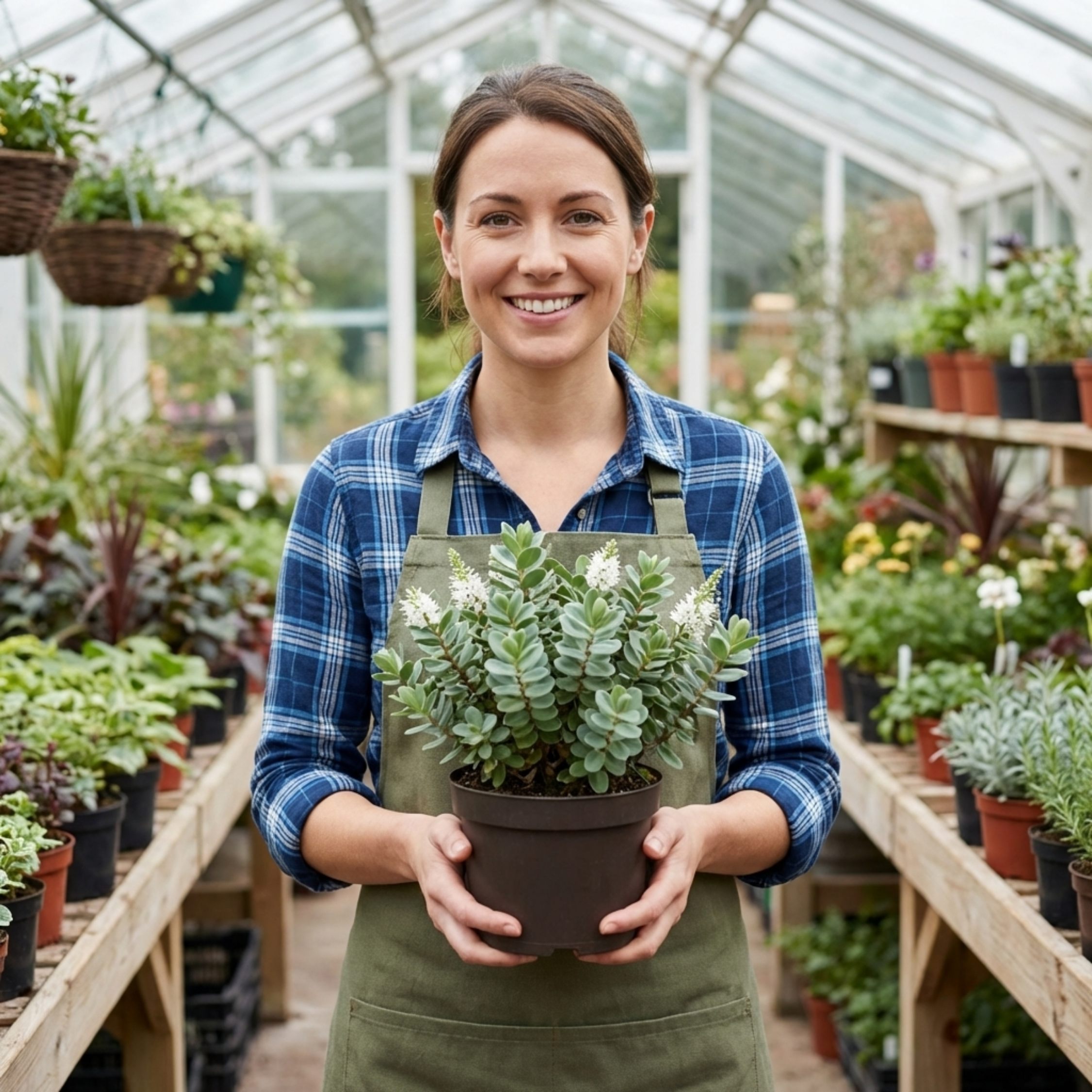 Hebe ‘Sutherlandii’ — Hardy Evergreen Shrub, Bee-Friendly, 1L Pot (Set of 3 or 6)