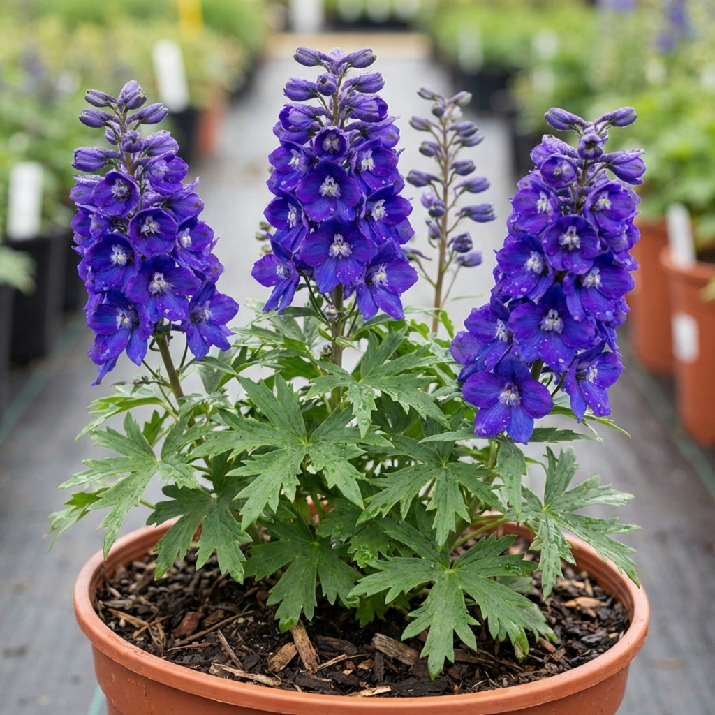 Delphinium ‘Pixie Neptune Rocket’ — Hardy Perennial, Bee-Friendly, 3L Pot