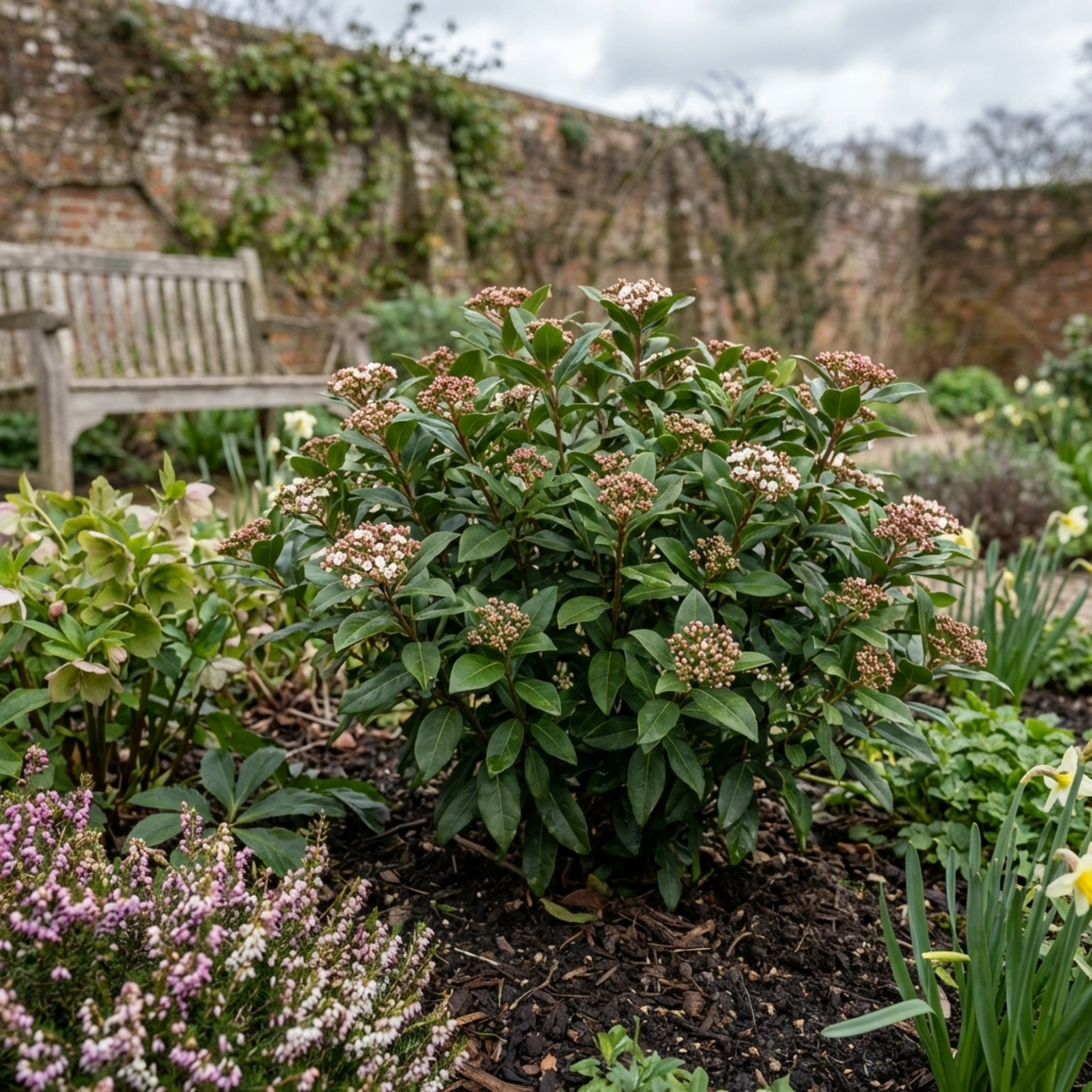 Viburnum ‘Tinus’ — Evergreen Shrub, Bee-Friendly, 1L Pot (Set of 3 or 6)