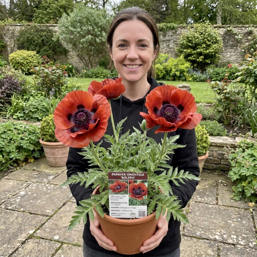 Papaver ‘Bolero’ — Hardy Perennial, Bee-Friendly, 3L Pot