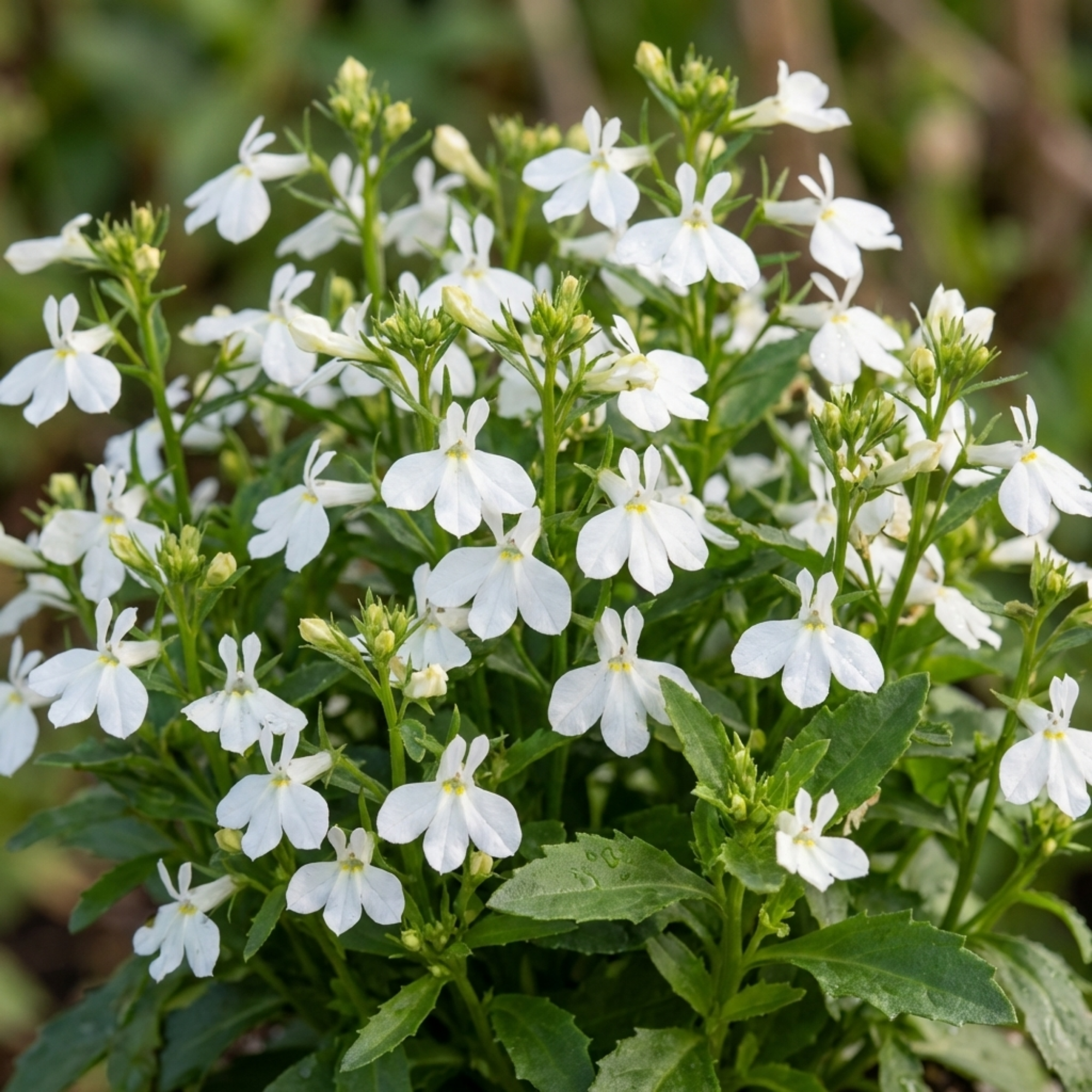 Lobelia 'Upright Sweet Springs White' — Half-Hardy Annual, Bee-Friendly, 10.5cm Pot (Set of 3 or 6)