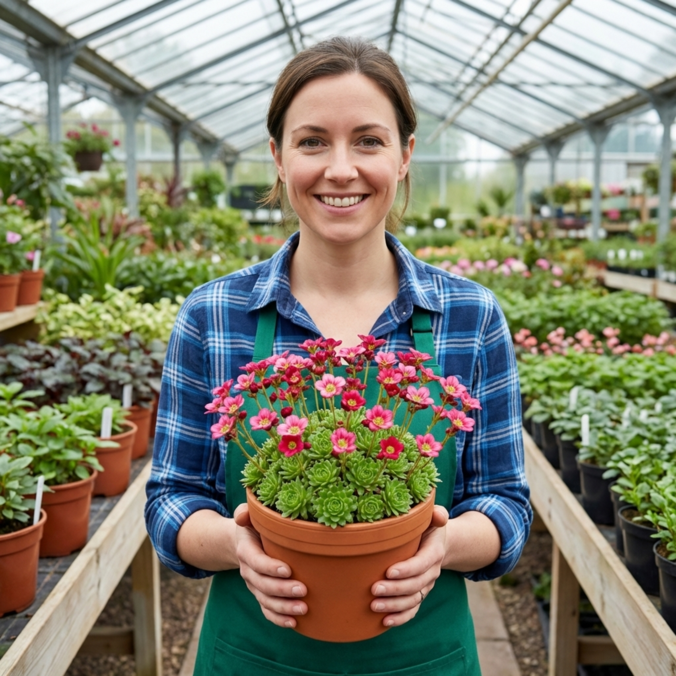 Saxifrage ‘Marto Rose’ — Hardy Evergreen Alpine Perennial, Bee-Friendly, 1L Pot (Set of 3 or 6)
