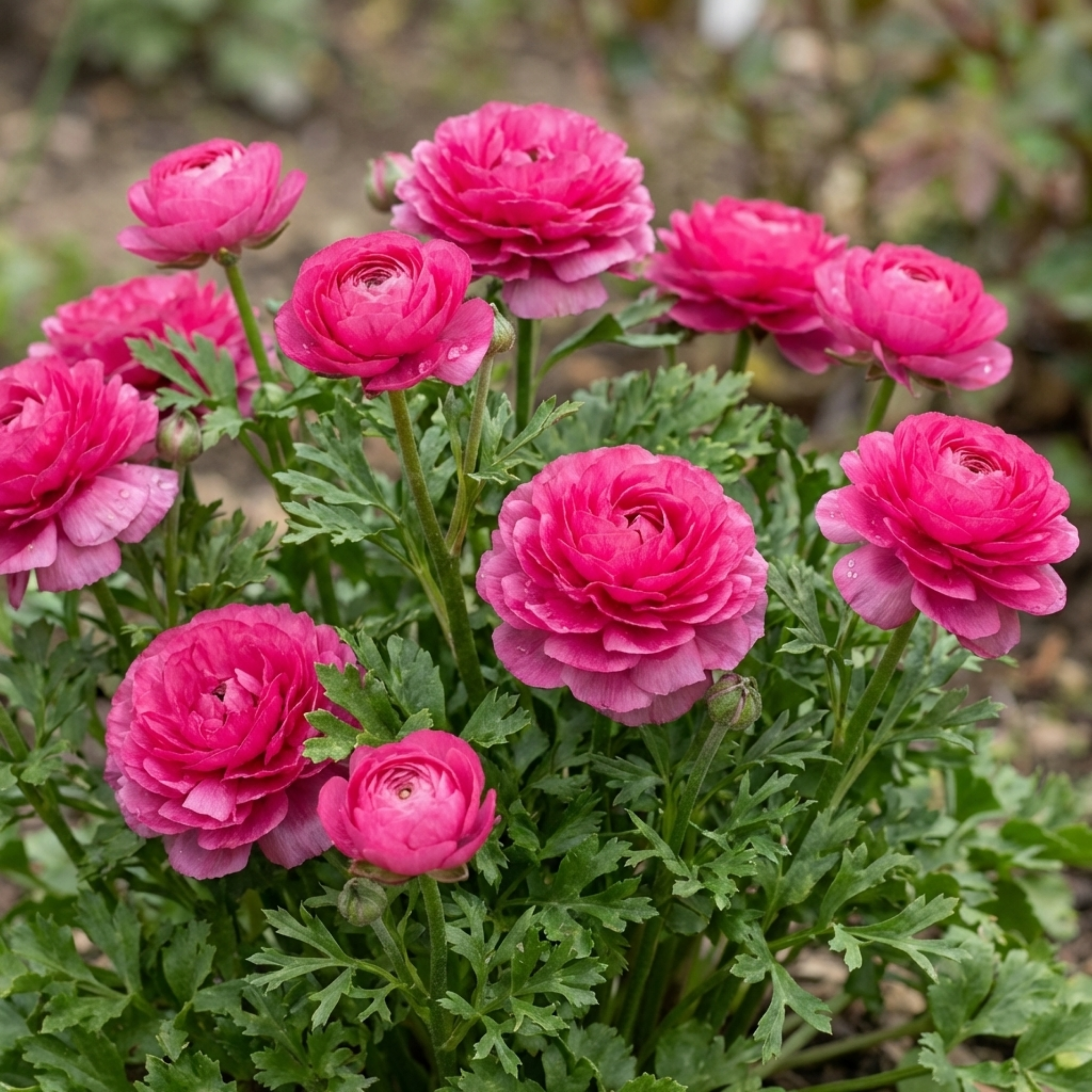 Ranunculus ‘Vortex Hot Pink’ — Tuberous Herbaceous Perennial, Bee-Friendly, 1L Pot (Set of 3 or 6)