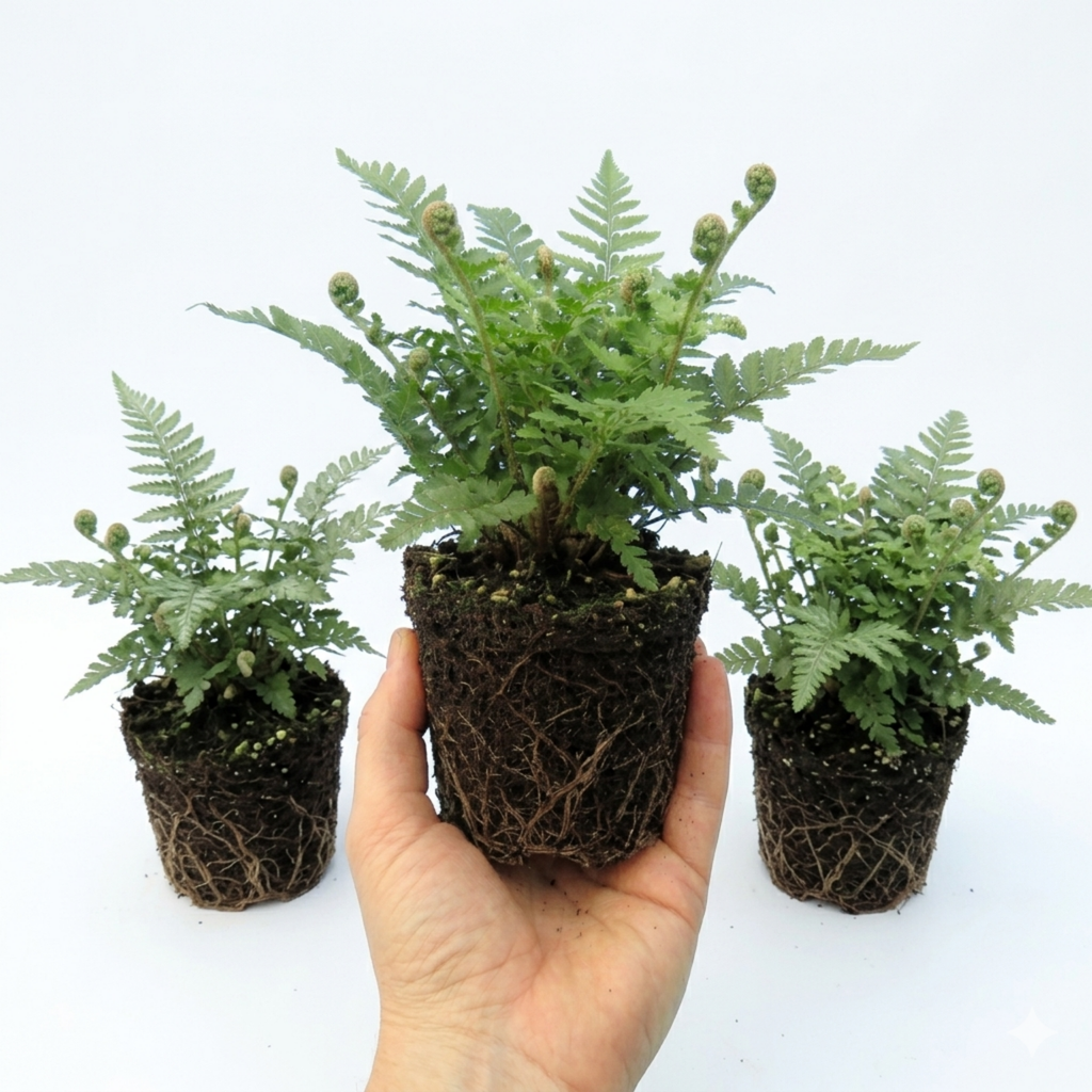 Soft ‘Shield’ — Evergreen Perennial Fern, 1L Pot (Set of 3 or 6)