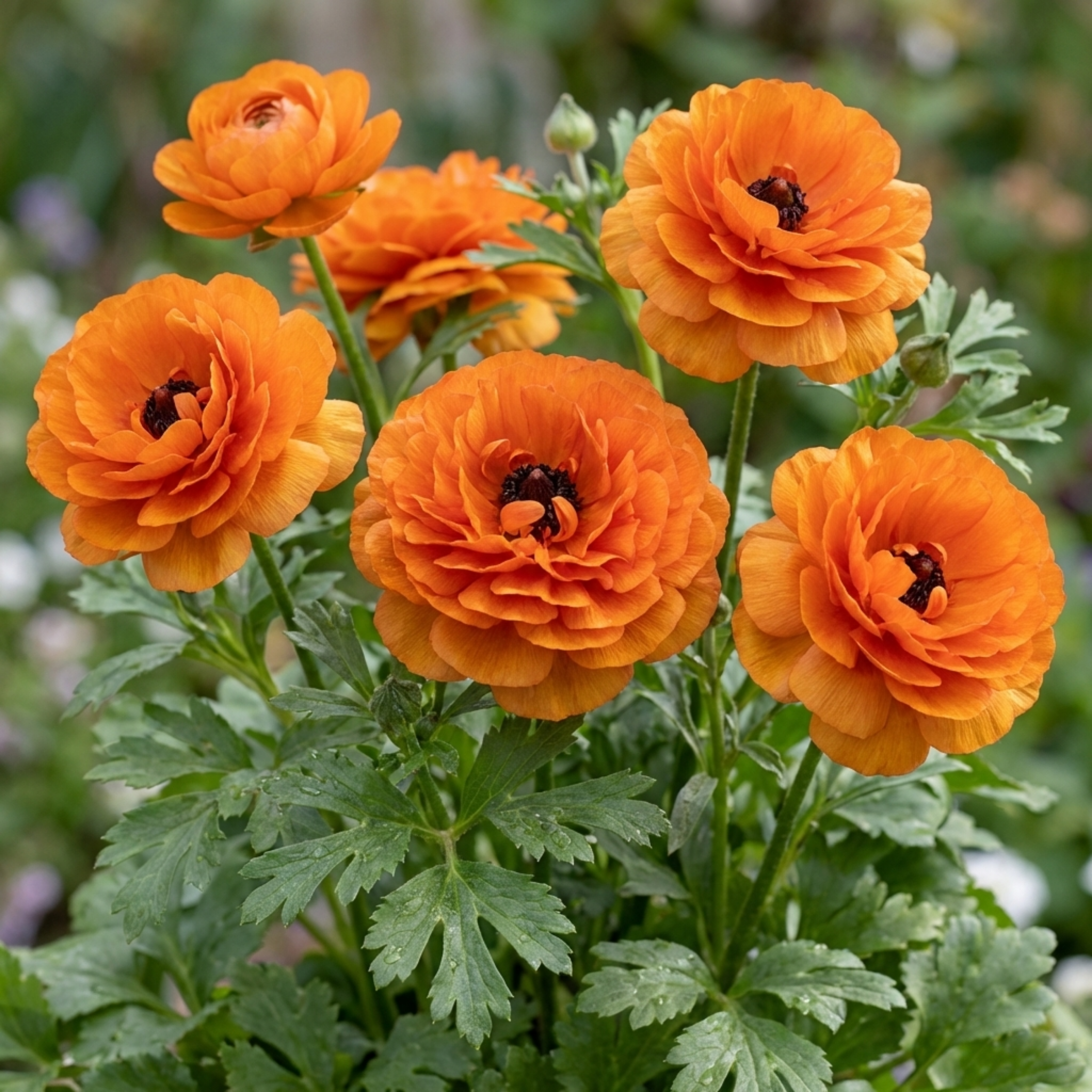 Ranunculus ‘Vortex Orange’ — Hardy Perennial (tuberous), Bee-Friendly, 1L Pot (Set of 3 or 6)