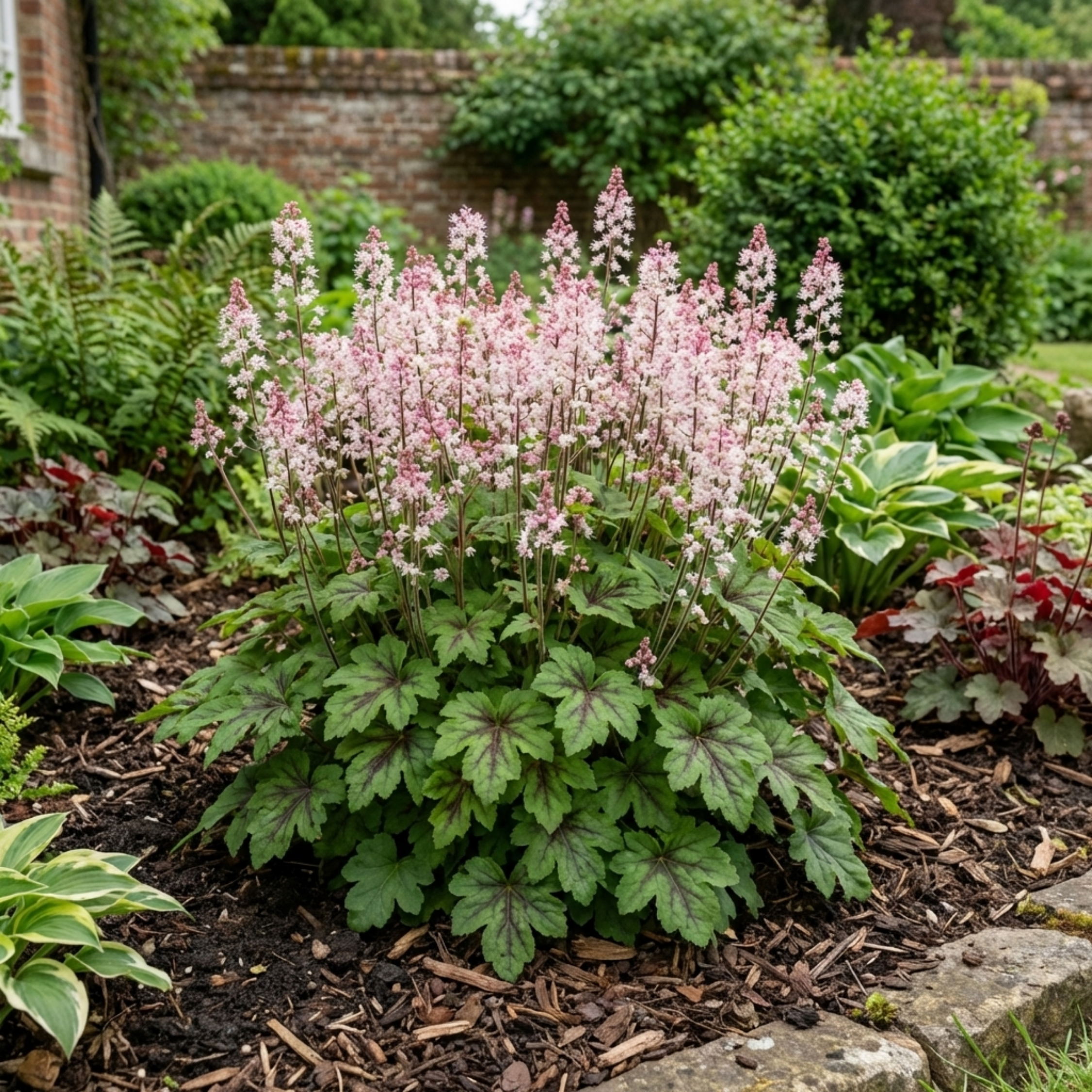 Tiarella ‘Pink Skyrocket’ — Hardy Perennial, Bee-Friendly, 2L Pot