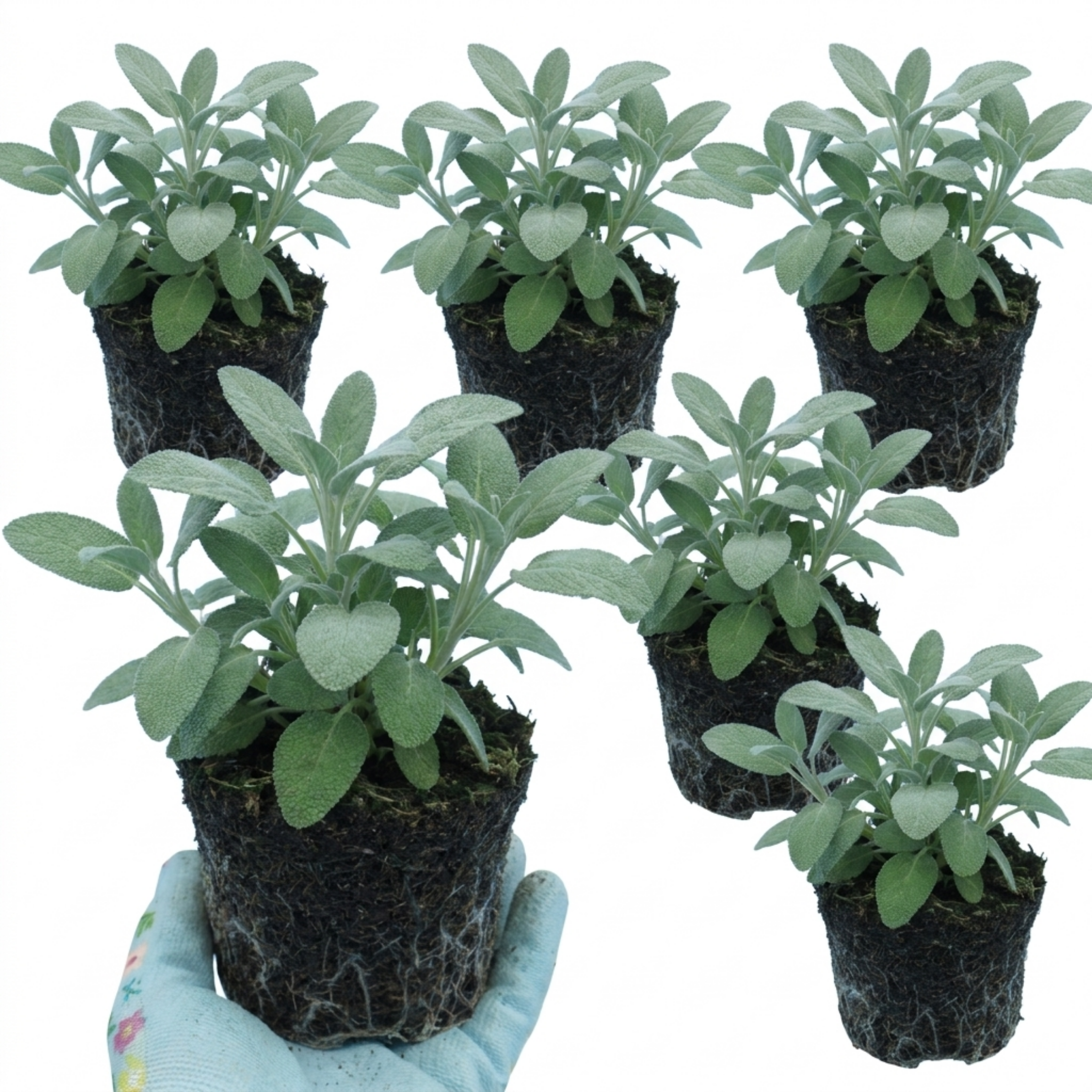 Salvia ‘Berggarten’ — Hardy Evergreen Perennial Subshrub, Bee-Friendly, 1L Pot (Set of 3 or 6)