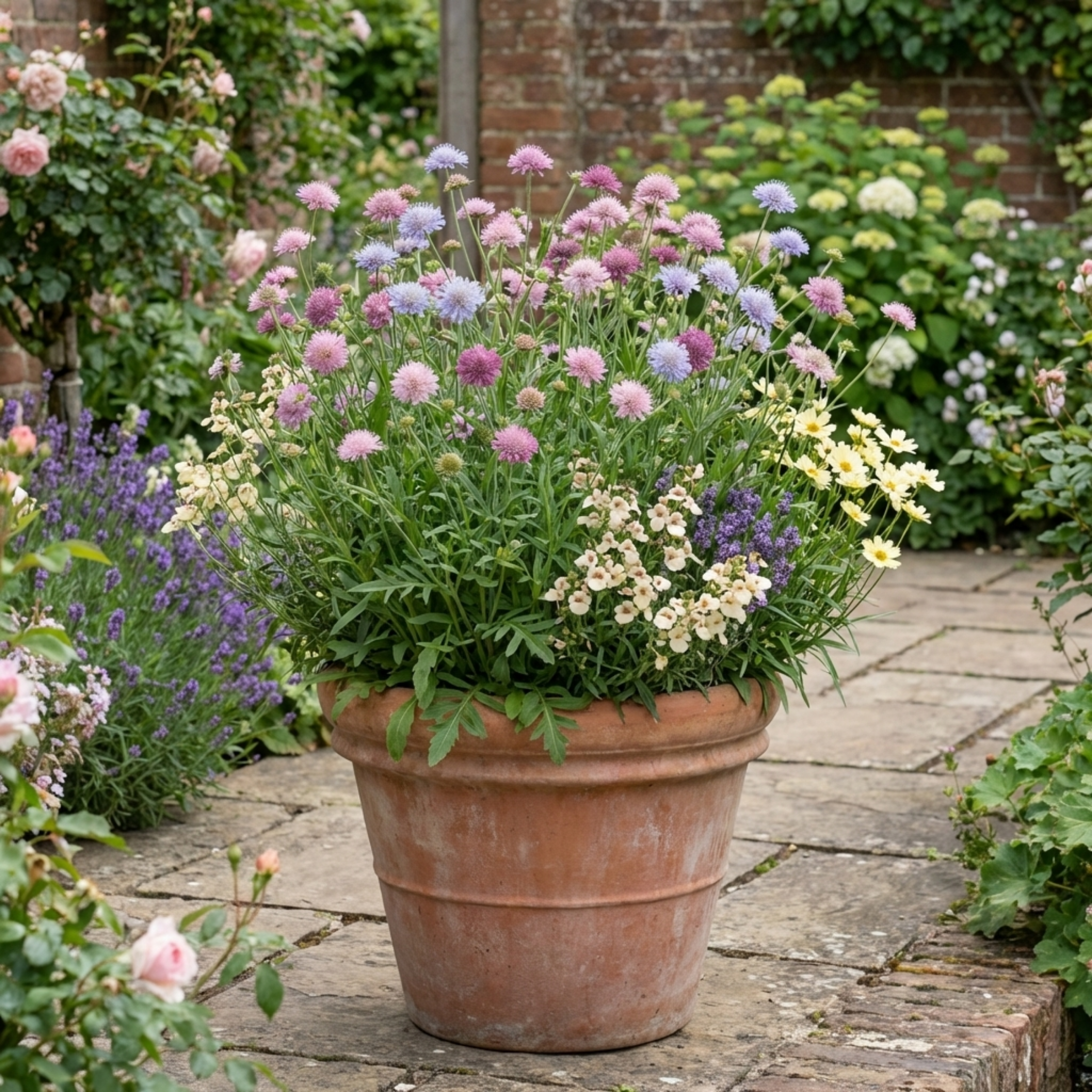 Knautia ‘Melton Pastels’ — Hardy Herbaceous Perennial, Bee-Friendly, 1L Pot (Set of 3 or 6)