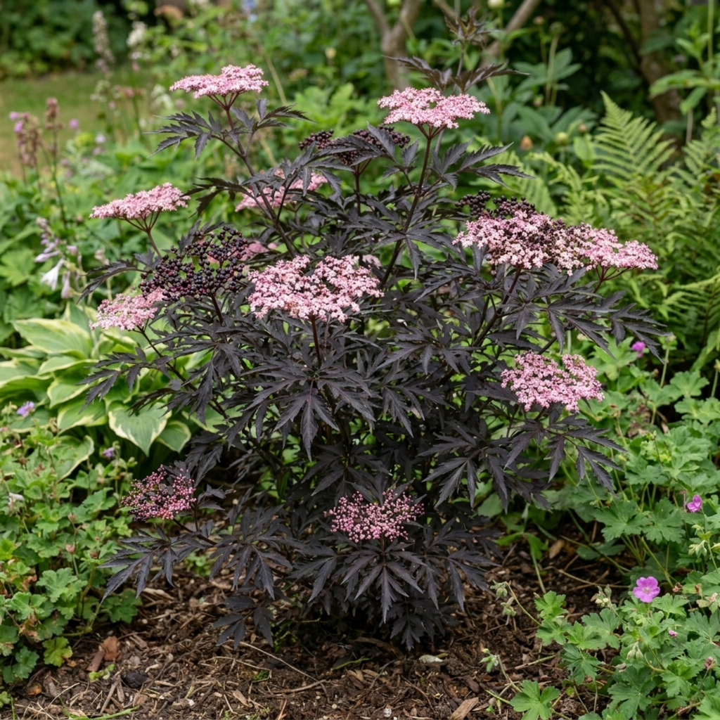 Sambucus ‘Nigra Black Lace Elderberry’ — Deciduous Shrub, Bee-Friendly, 3L Pot