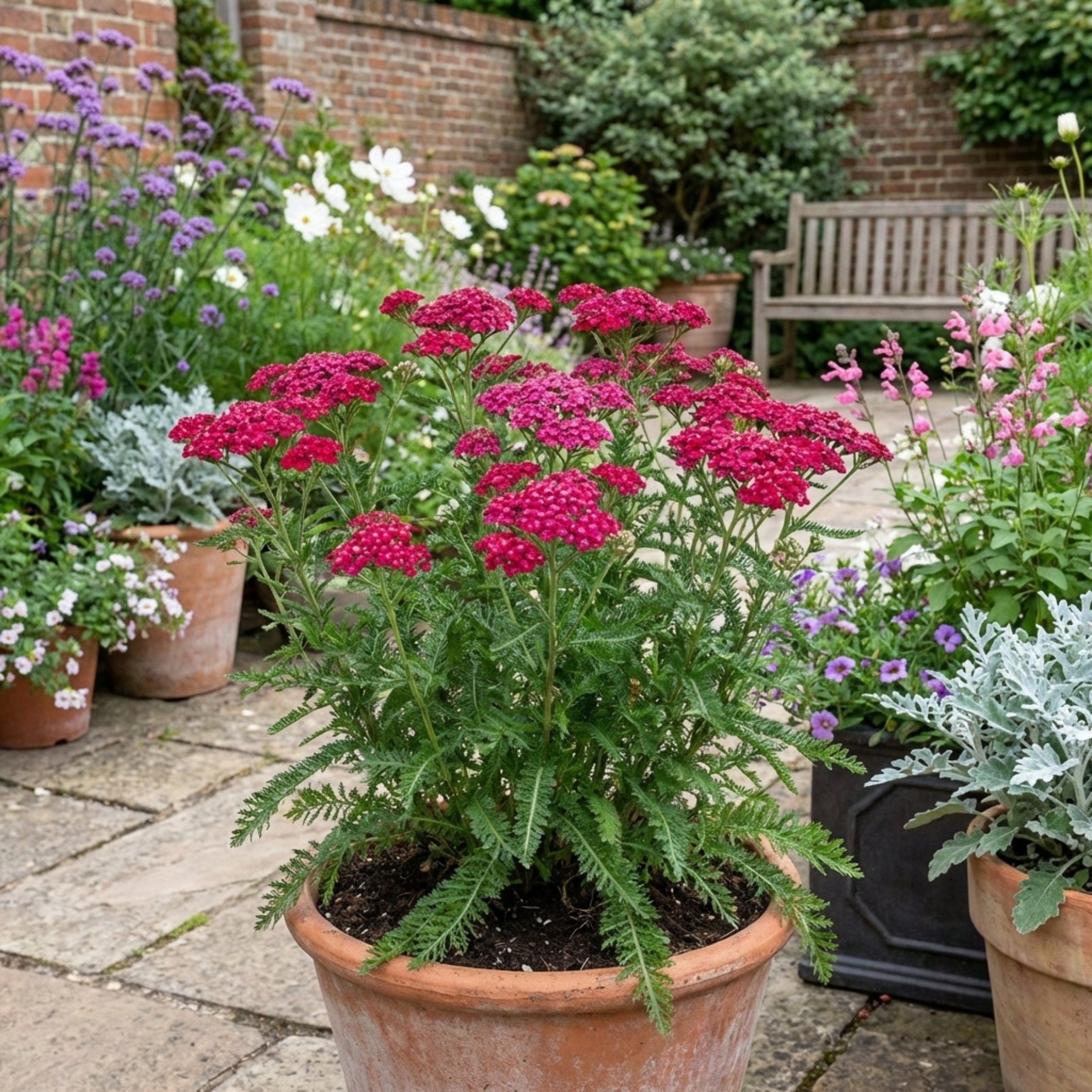 Achillea ‘Millefolium Cerise Queen’ — Hardy Perennial, Bee-Friendly, 1L Pot (Set of 3 or 6)
