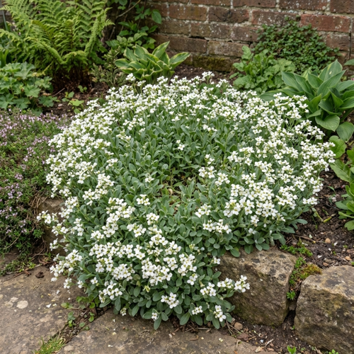 Arabis ‘Aubris White Rockcress’ — Hardy Alpine Evergreen Perennial, Bee-Friendly, 2L Pot