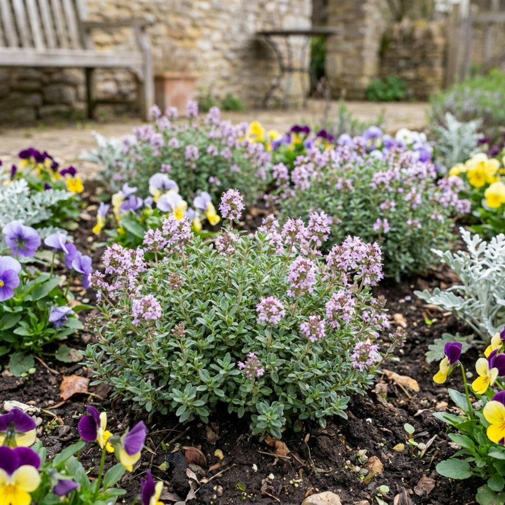 Thymus ‘Precompa Thyme’ — Hardy Evergreen Perennial Herb, Bee-Friendly, 1L Pot (Set of 3 or 6)