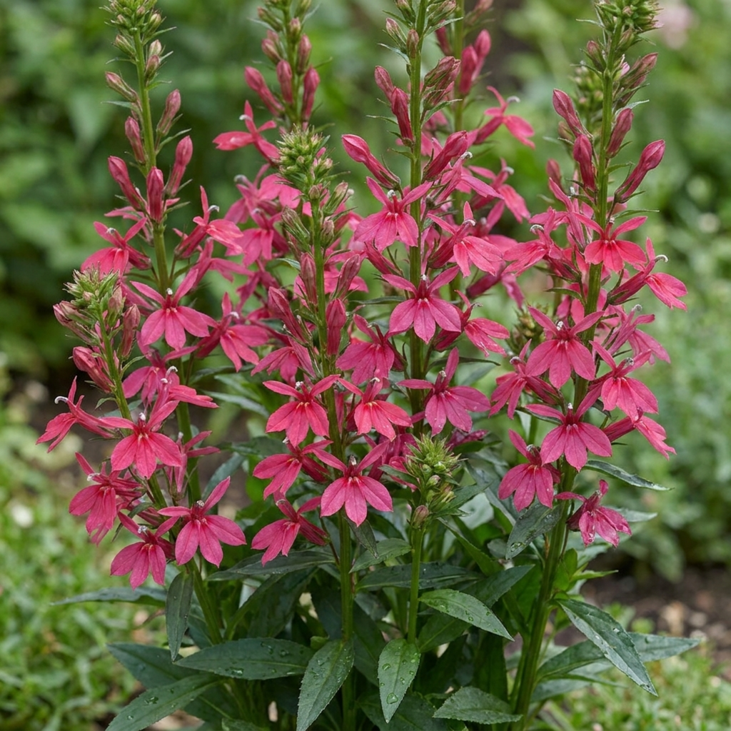 Lobelia ‘Starship Deep Rose’ — Hardy Herbaceous Perennial, Bee-Friendly, 1L Pot (Set of 3 or 6)