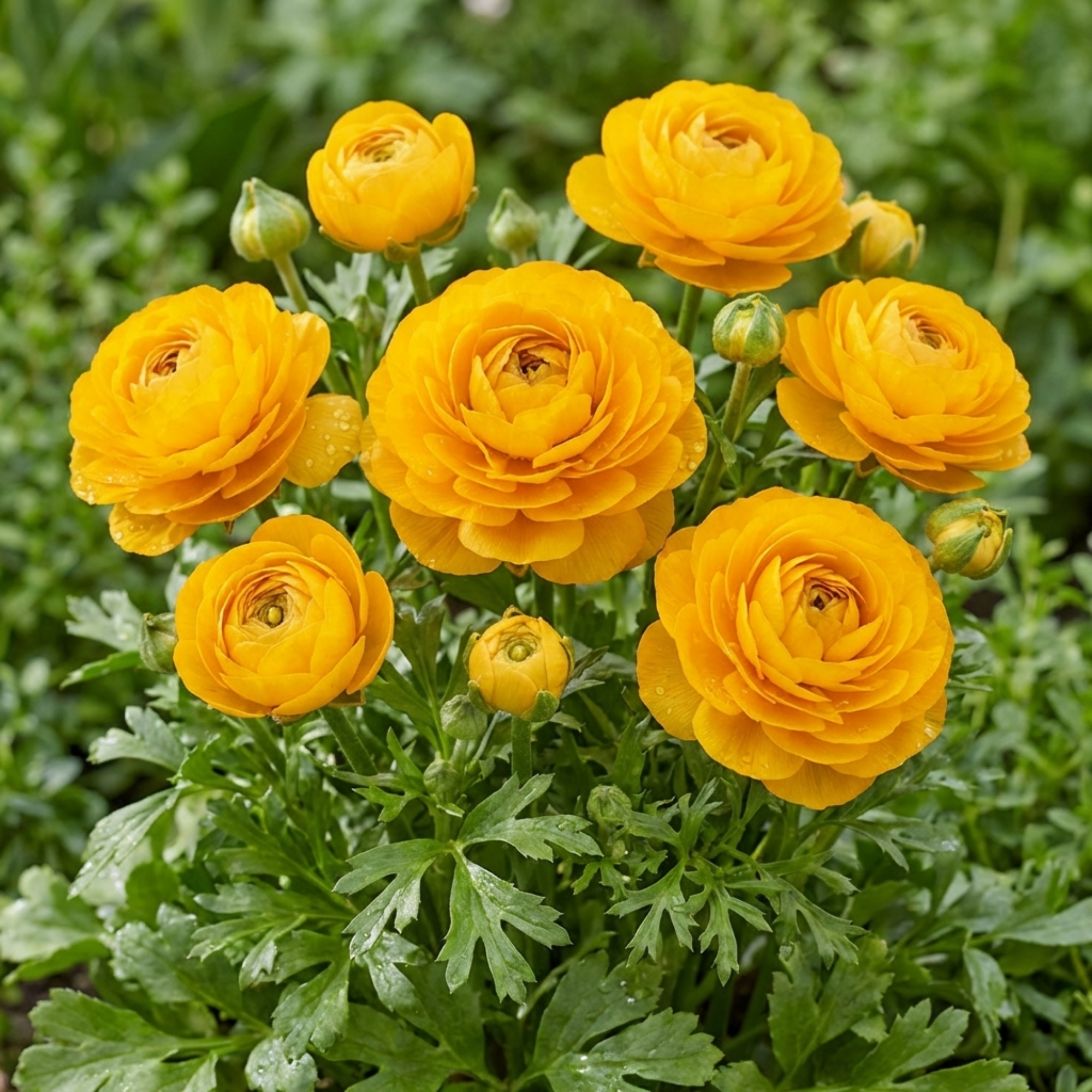 Ranunculus 'Vortex Golden Yellow' — Hardy Perennial, 10.5cm Pot (Set of 3 or 6)