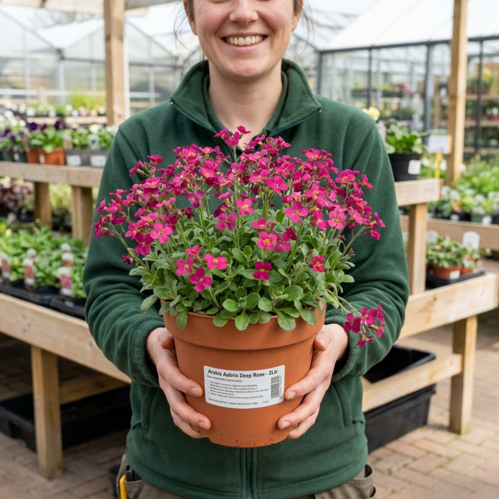 Arabis ‘Aubrieta Deep Rose’ — Hardy Evergreen Alpine Perennial, Bee-Friendly, 2L Pot