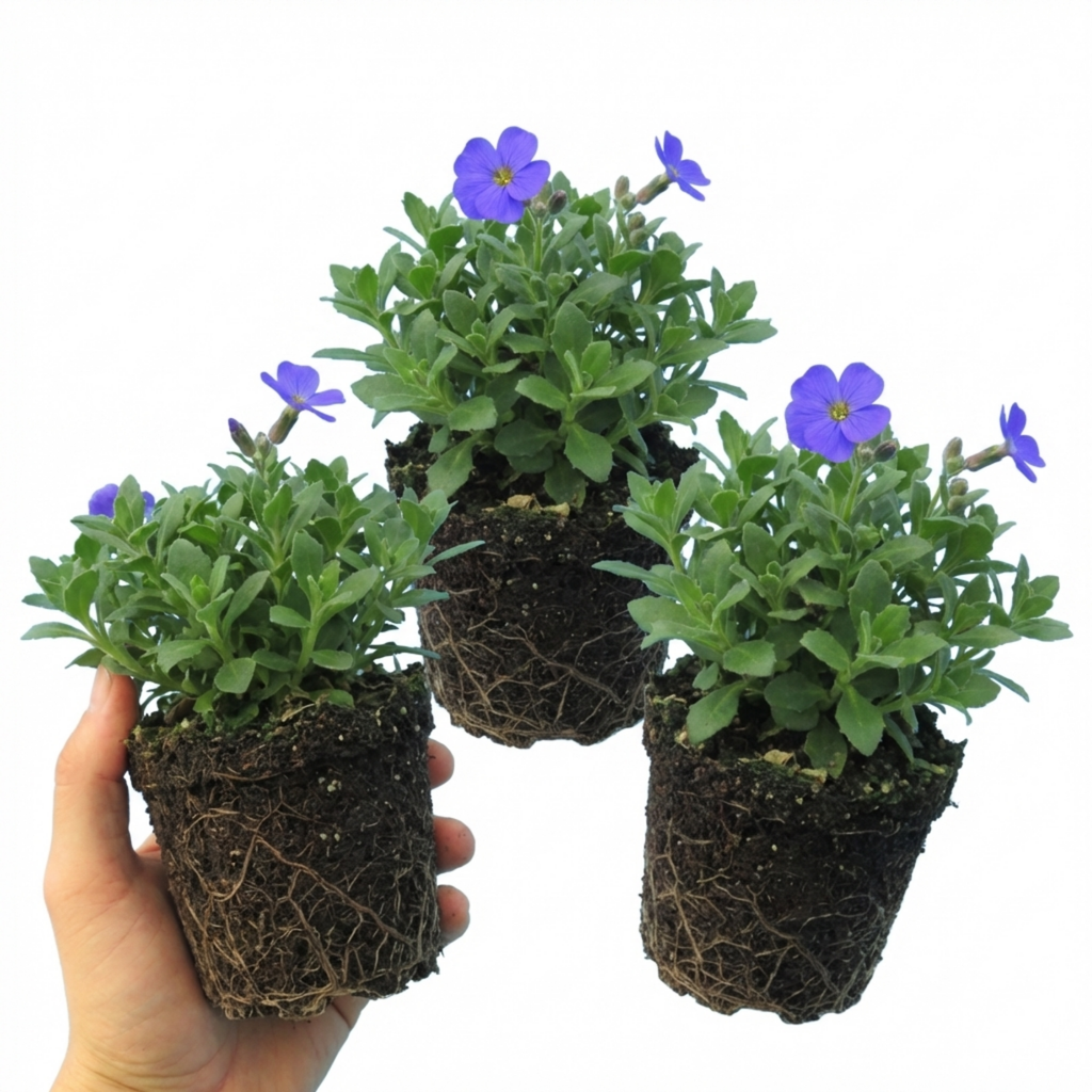Aubrieta ‘Kitte Blue’ — Evergreen Alpine Perennial, 1L Pot (Set of 3 or 6)