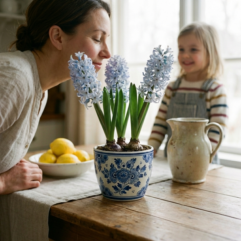 Hyacinth 'Light Blue' — Hardy Bulb, Bee-Friendly, 1L Pot (3 bulbs per pot, Set of 3)