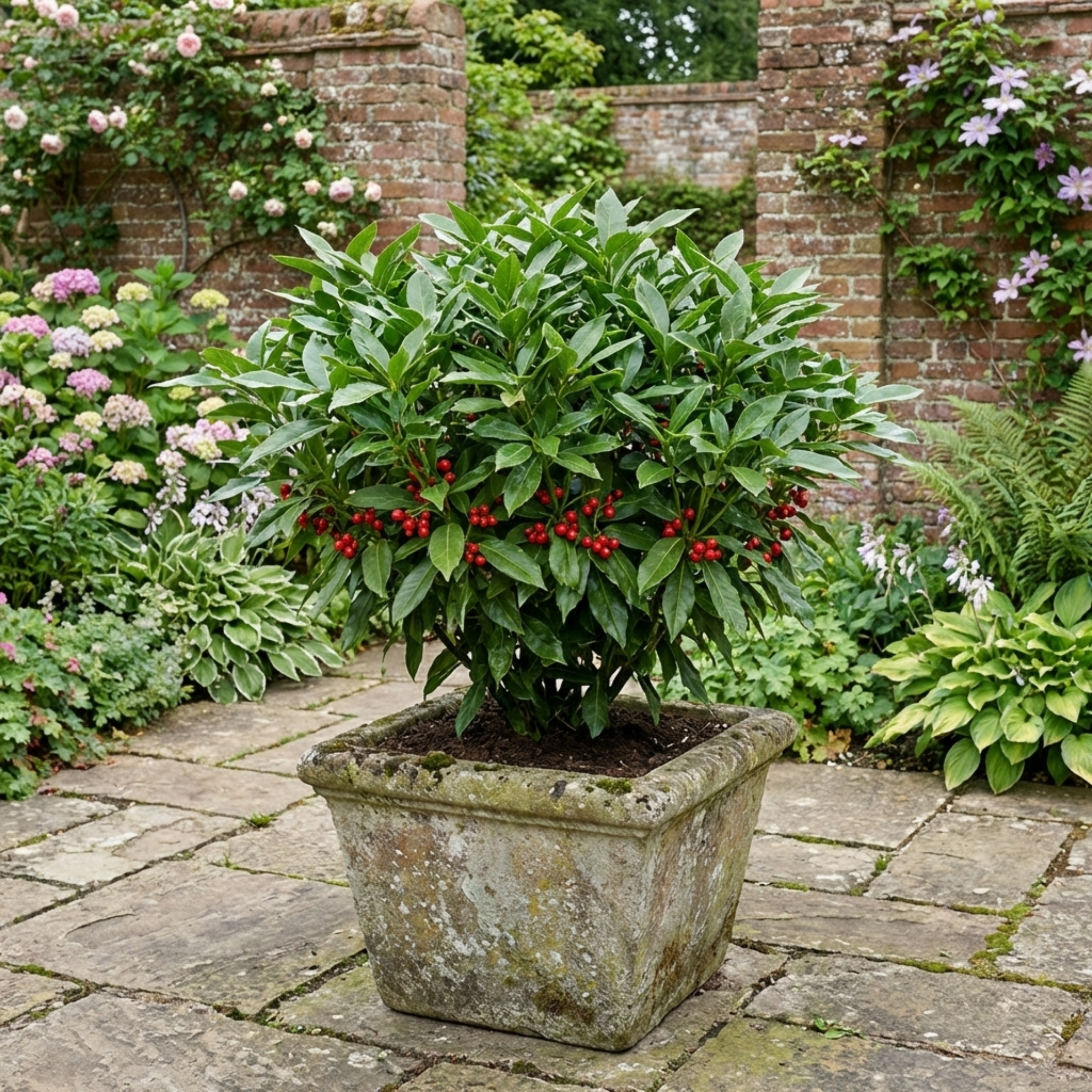Aucuba ‘Japonica Rozannie’ — Evergreen Shrub, 3L Pot
