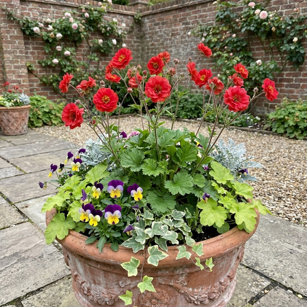 Geum ‘Mrs Bradshaw’ — Hardy Perennial, Bee-Friendly, 1L Pot (Set of 3 or 6)