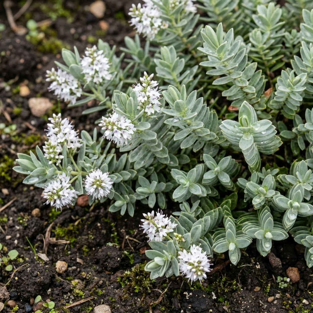 Hebe ‘Sutherlandii’ — Hardy Evergreen Shrub, Bee-Friendly, 1L Pot (Set of 3 or 6)