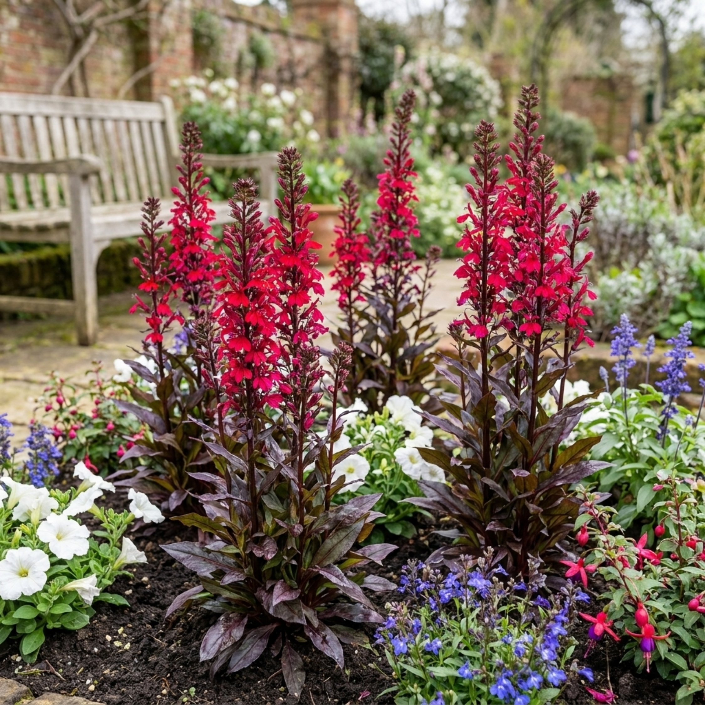 Lobelia ‘Starship Bronze Leaf’ — Hardy Perennial, Bee-Friendly, 1L Pot (Set of 3 or 6)