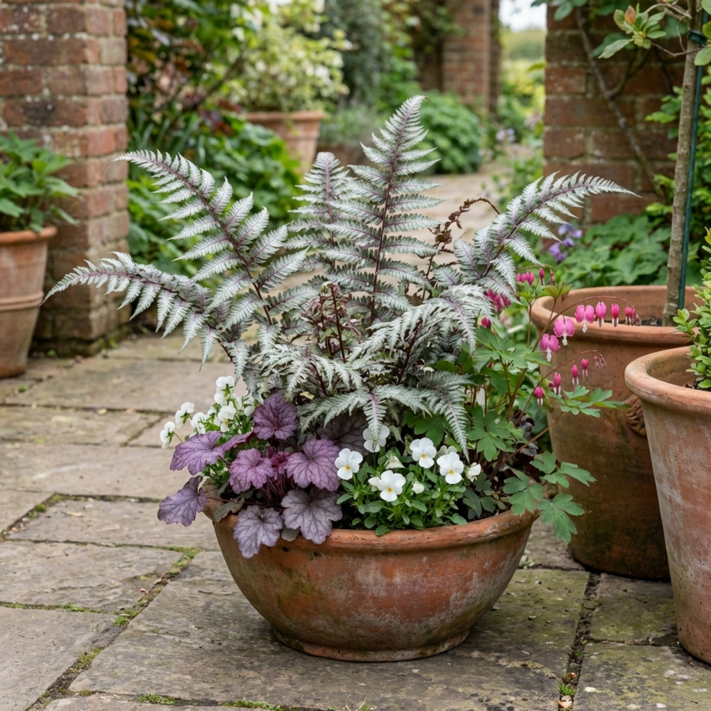 Japanese ‘Painted’ — Hardy Deciduous Perennial Fern, 1L Pot (Set of 3 or 6)