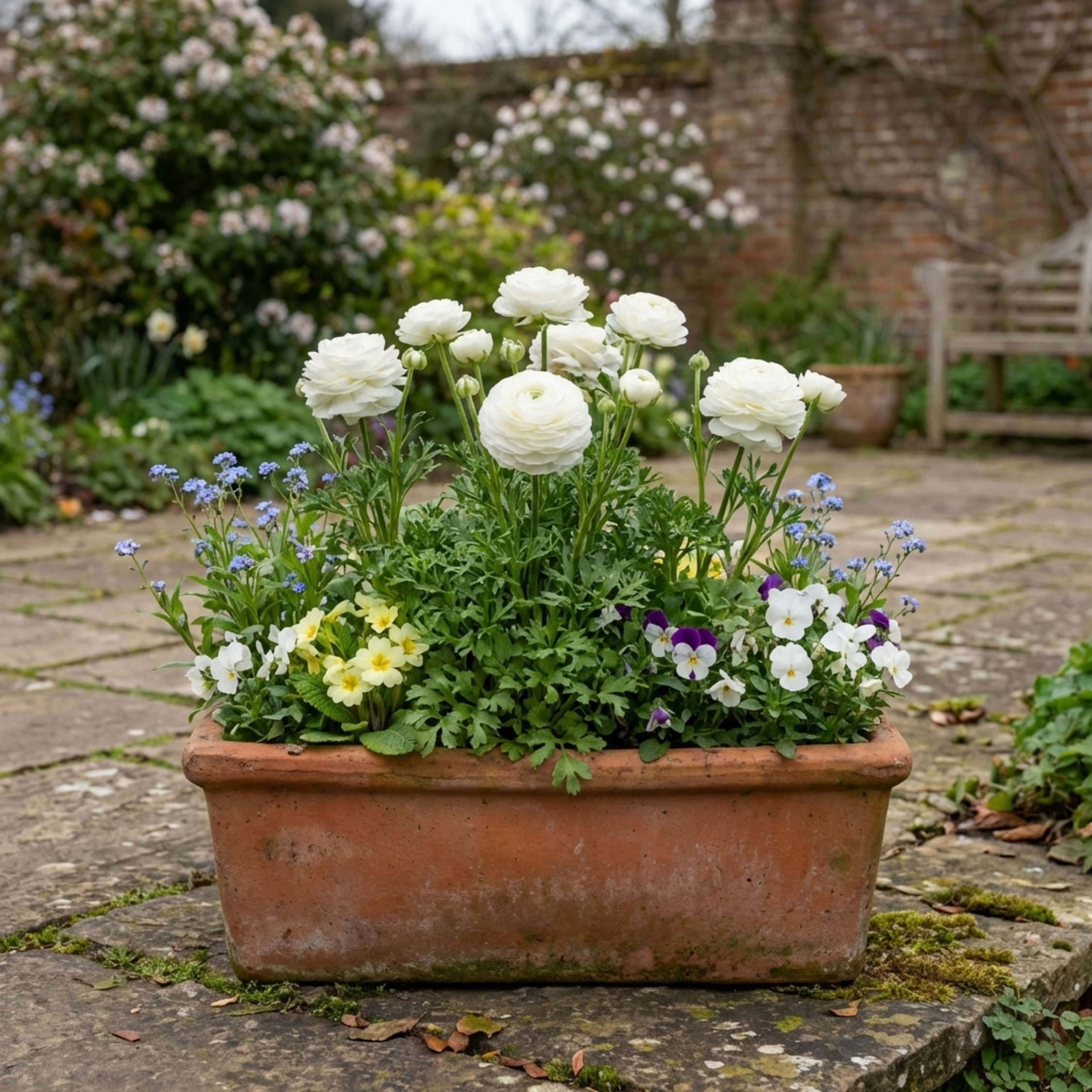 Ranunculus ‘Vortex White’ — Tuberous Herbaceous Perennial, Bee-Friendly, 1L Pot (Set of 3 or 6)