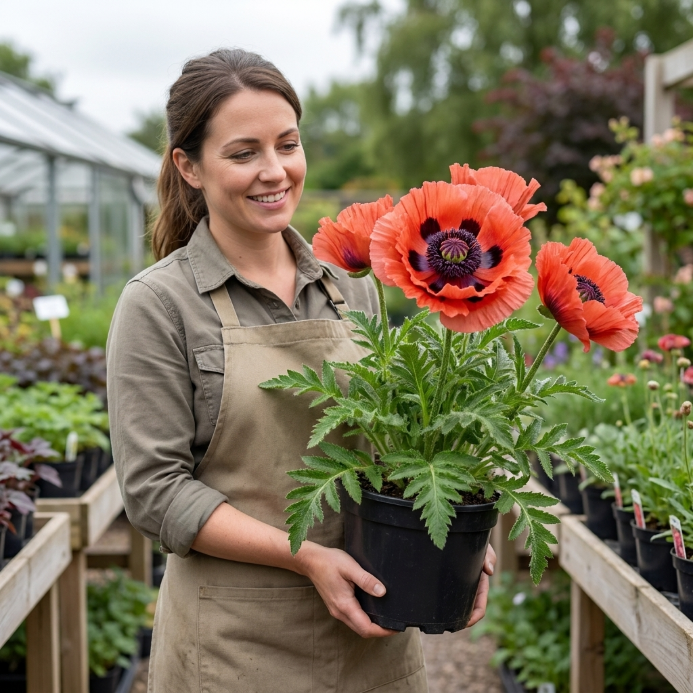 Papaver ‘Orientale Turkenlouis’ — Hardy Perennial, Bee-Friendly, 3L Pot