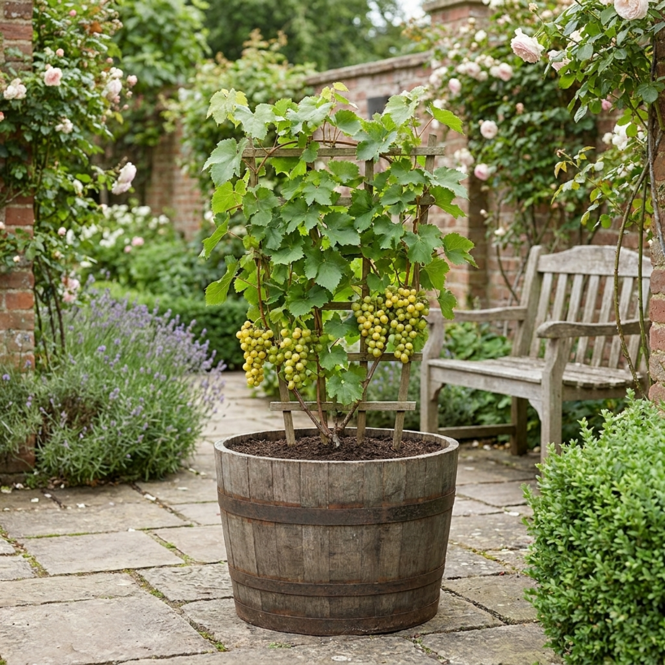 Grape ‘Vine Vitis Exalta White’ — Hardy Deciduous Climbing Vine, 3L Pot