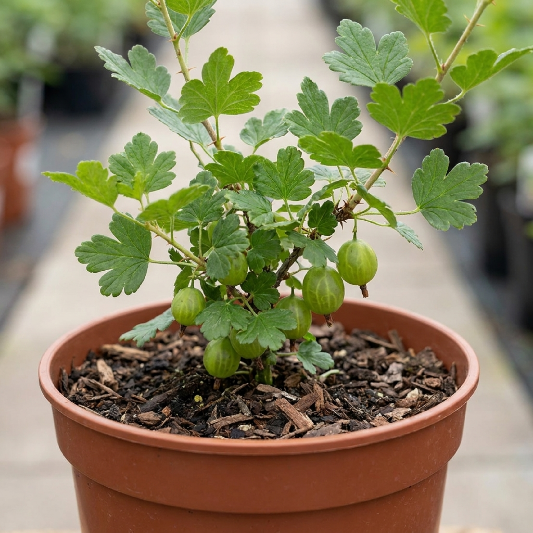 Gooseberry 'Green' — Hardy Self-Fertile Fruit Bush, 5L Pot