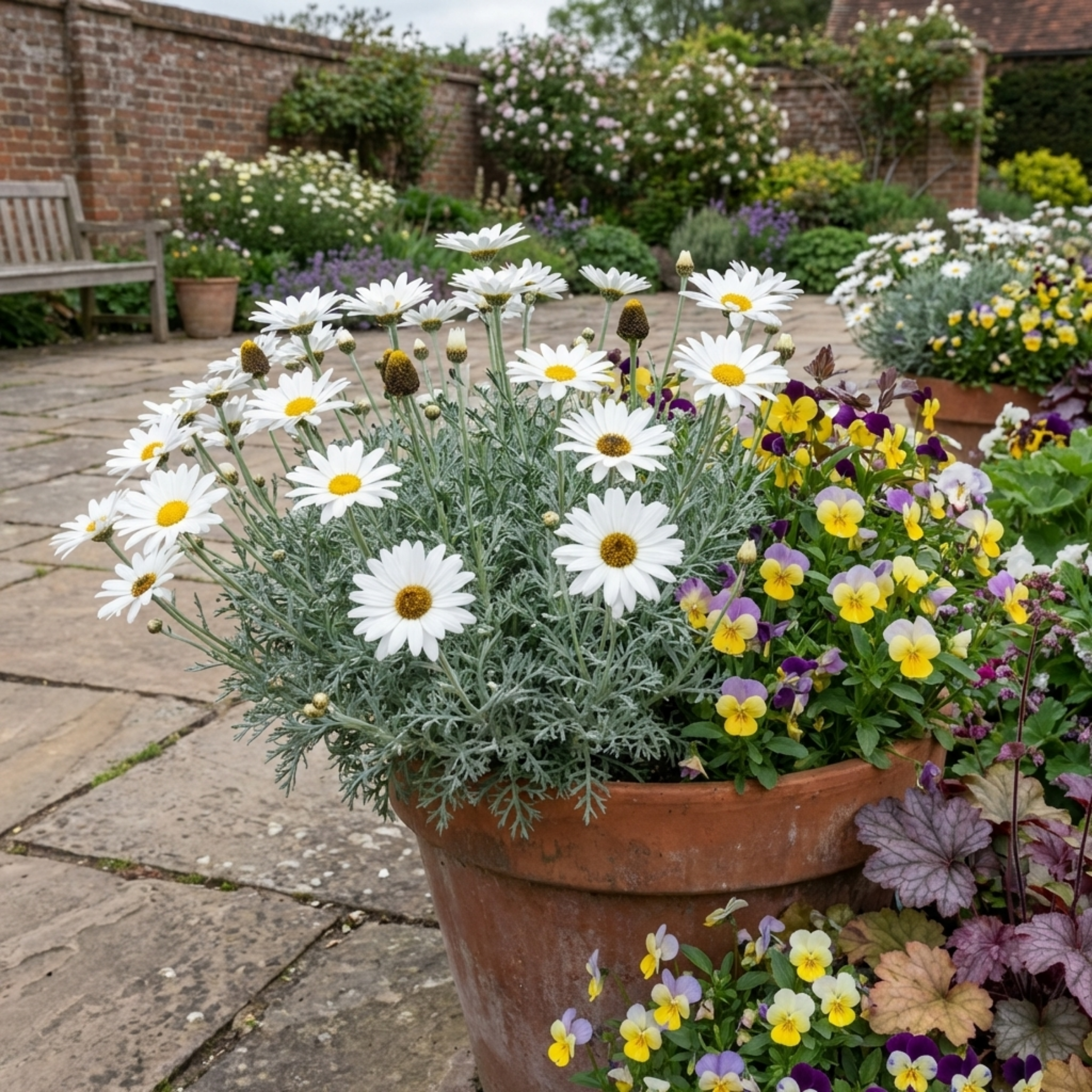 Rhodanthemum ‘Casablanca’ — Hardy Evergreen Perennial, Bee-Friendly, 1L Pot (Set of 3 or 6)