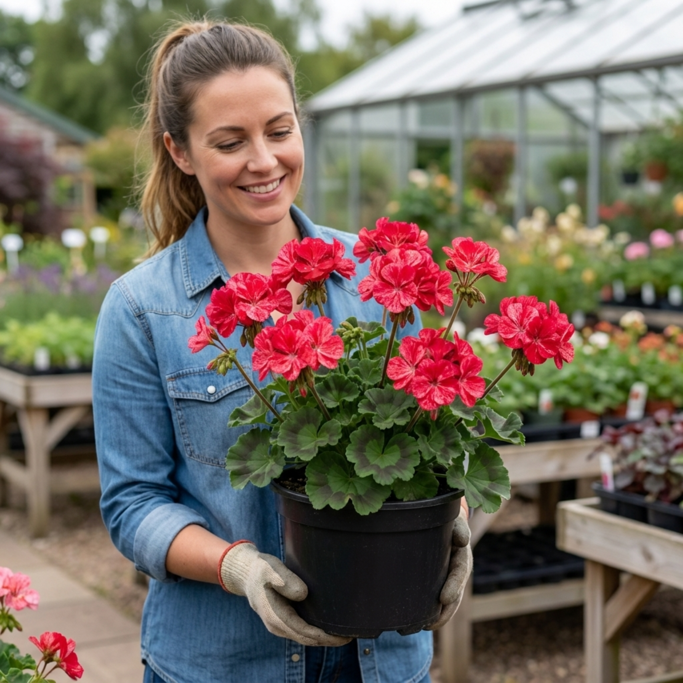 Pelargonium ‘Calliope M Red Splash’ — Half-hardy Perennial (often Grown As An Annual), Bee-Friendly, 5L Pot