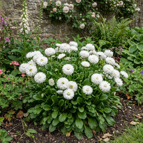 Bellis ‘Habanera White’ — Hardy Perennial, Bee-Friendly, 2L Pot