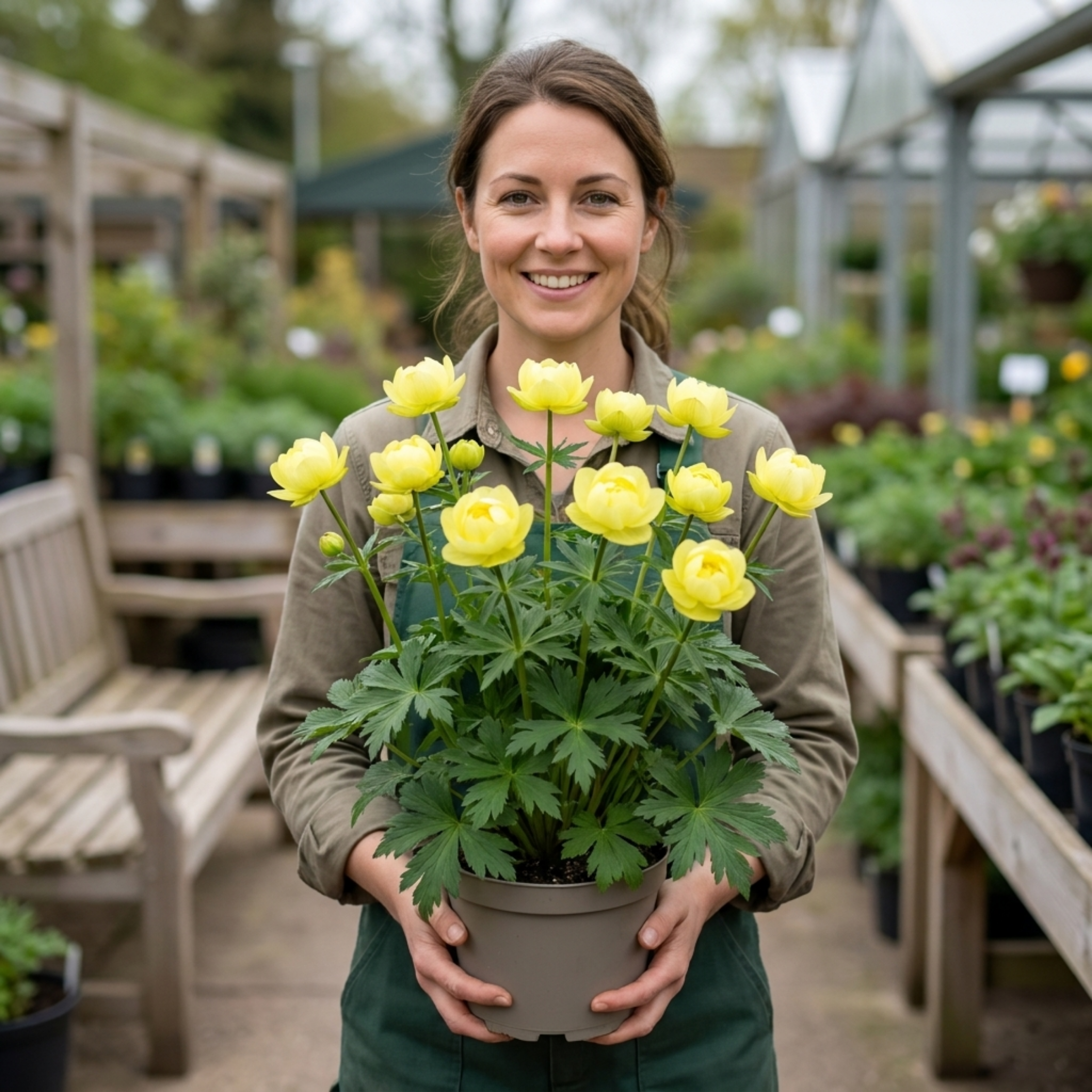 Trollius ‘Lemon Queen Globeflower’ — Herbaceous Perennial, Bee-Friendly, 17cm Pot