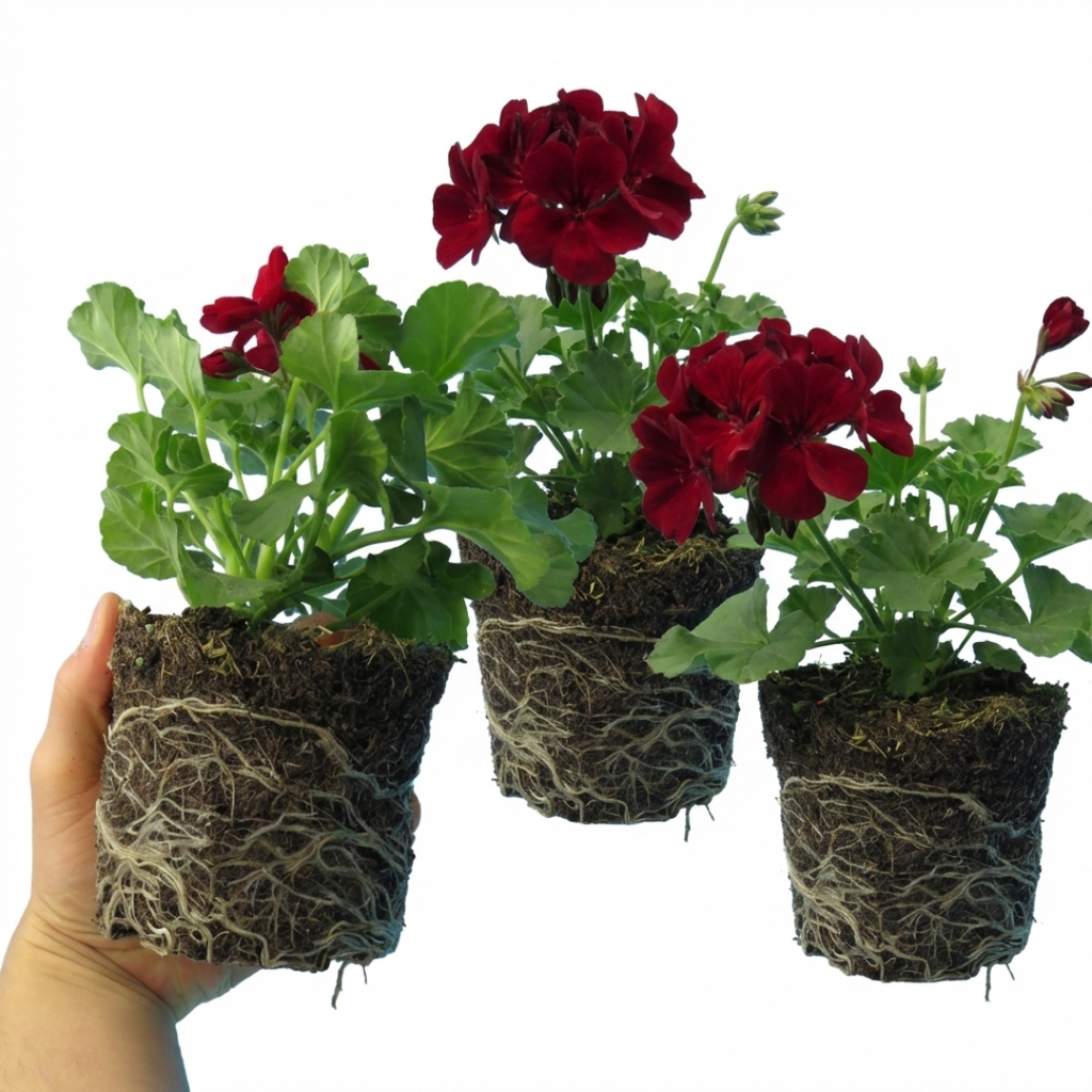 Pelargonium ‘Calliope Dark Red’ — Tender Perennial (grown as bedding), Bee-Friendly, 1L Pot