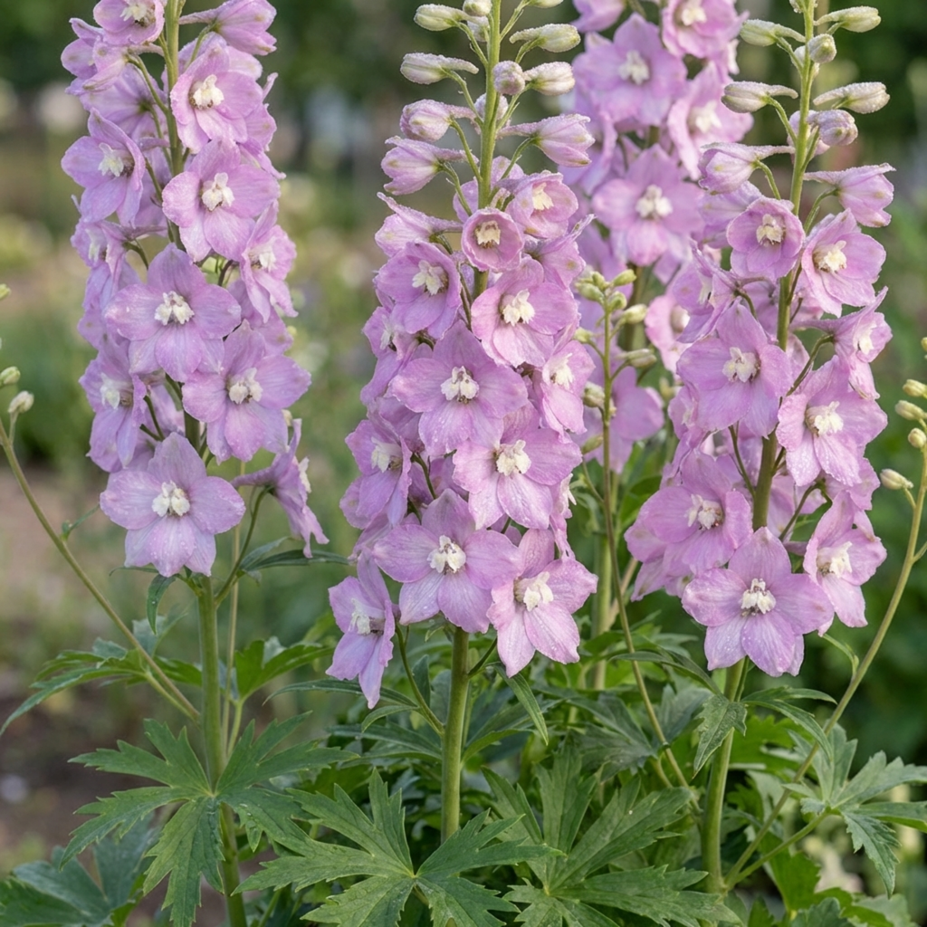 Delphinium ‘Lilac Rose White’ — Herbaceous Perennial, Bee-Friendly, 1L Pot (Set of 3 or 6)