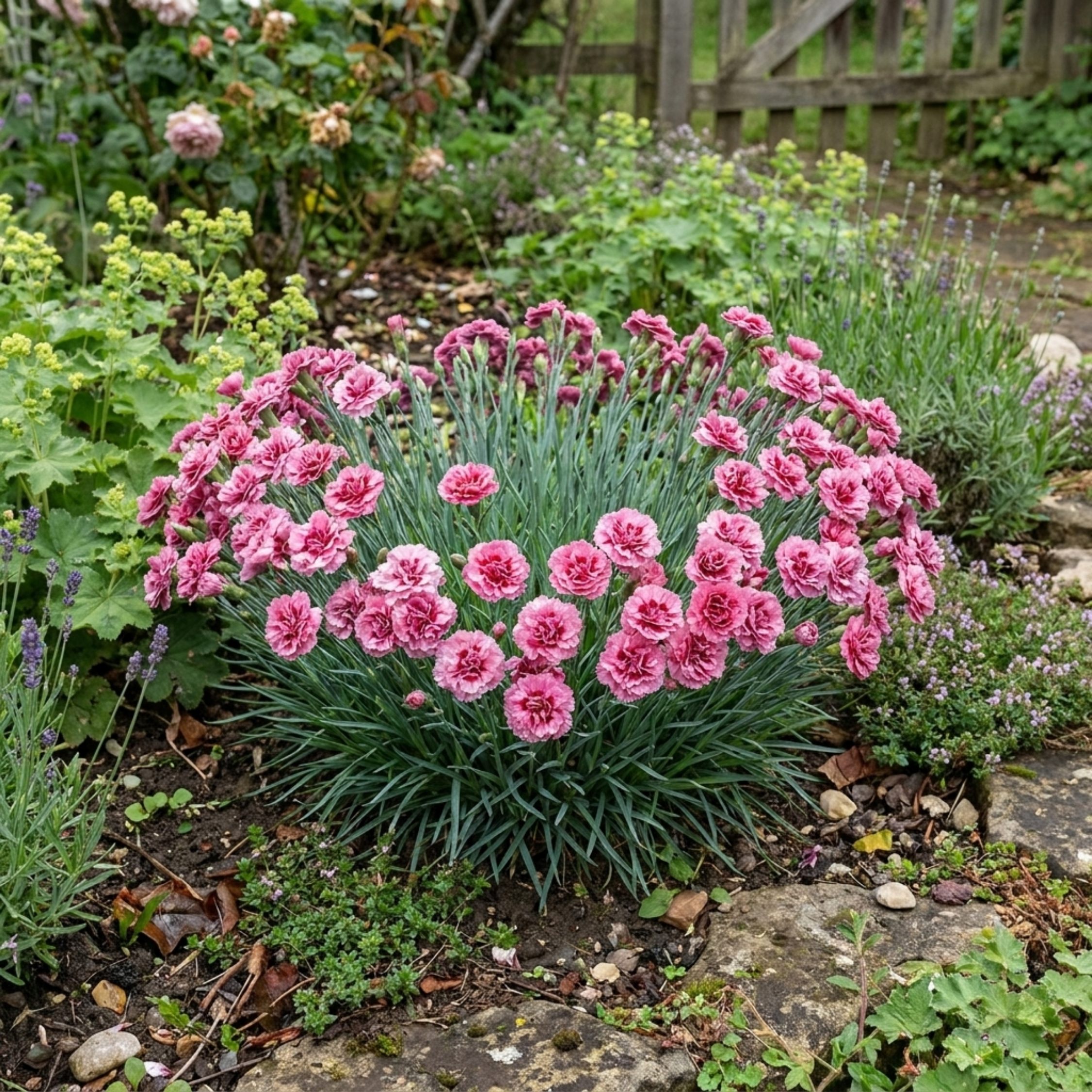 Dianthus ‘Sugar Raspberry’ — Hardy Evergreen Perennial, Bee-Friendly, 17cm Pot