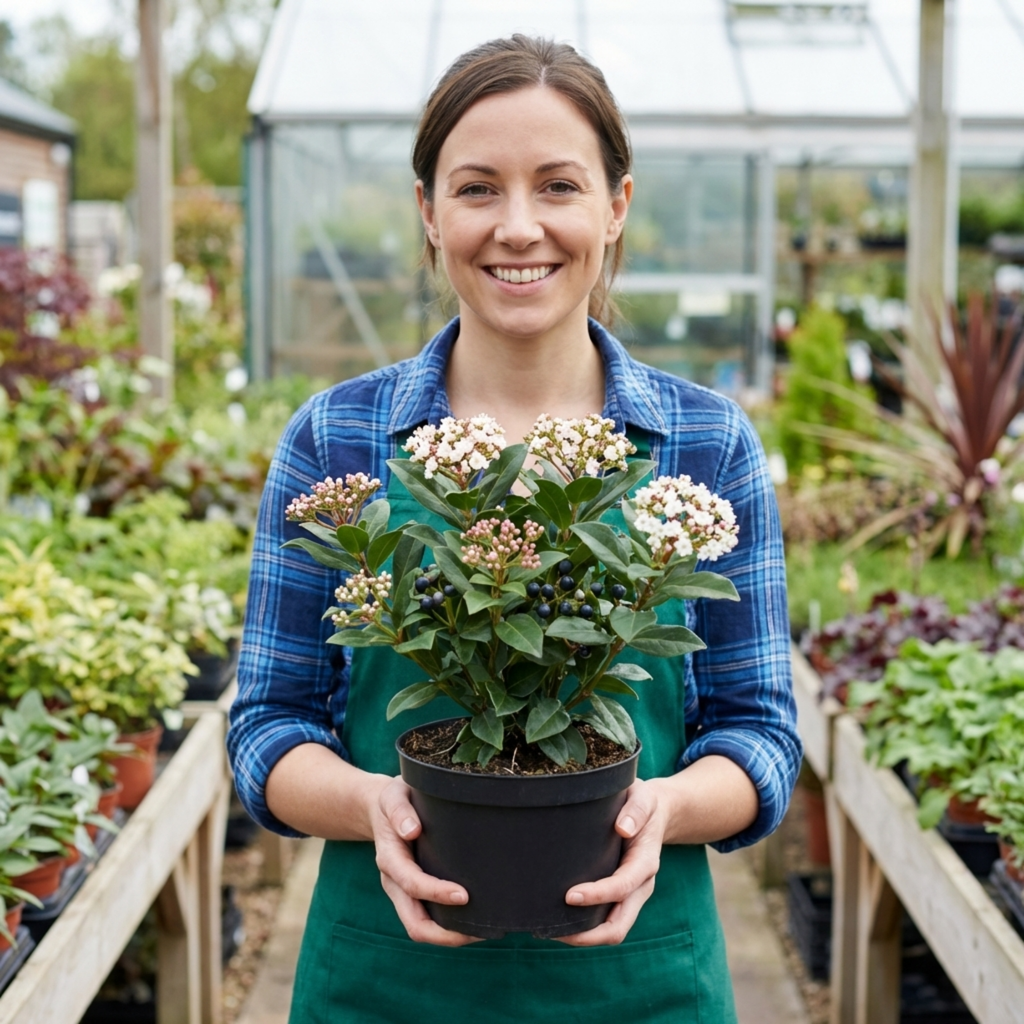 Viburnum ‘Tinus’ — Evergreen Shrub, Bee-Friendly, 1L Pot (Set of 3 or 6)