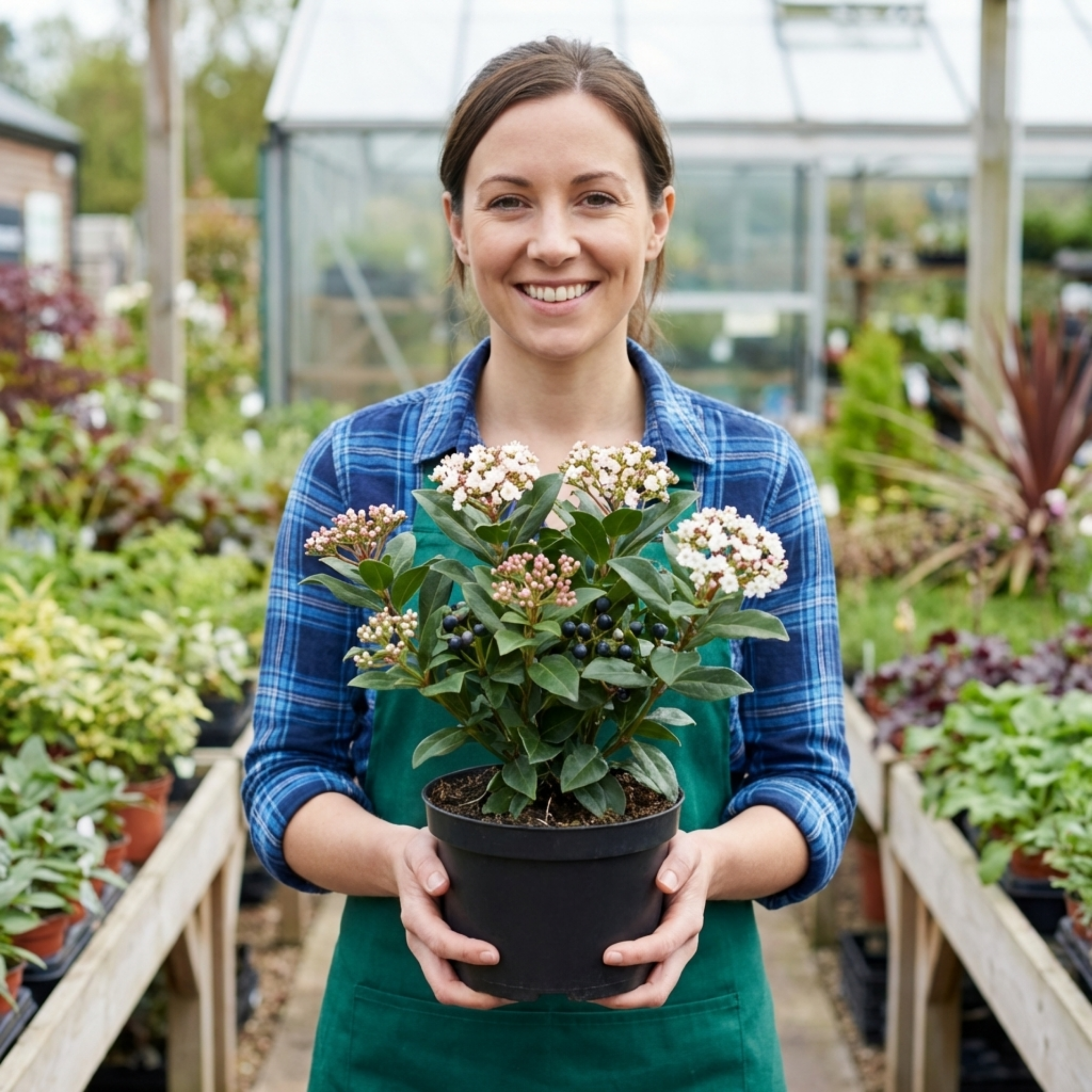 Viburnum ‘Tinus’ — Evergreen Shrub, Bee-Friendly, 1L Pot (Set of 3 or 6)