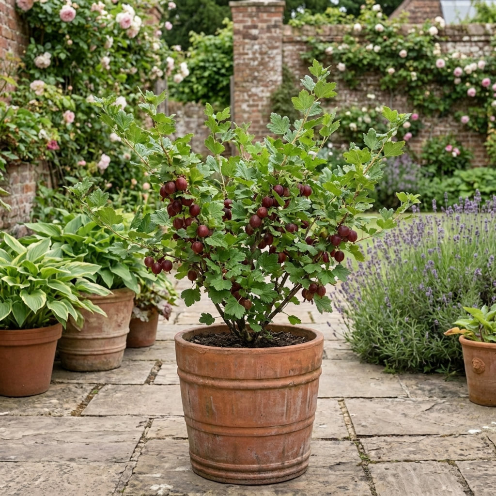 Gooseberry ‘Kamieniar’ — Hardy Deciduous Fruit Bush, Bee-Friendly, 17cm Pot