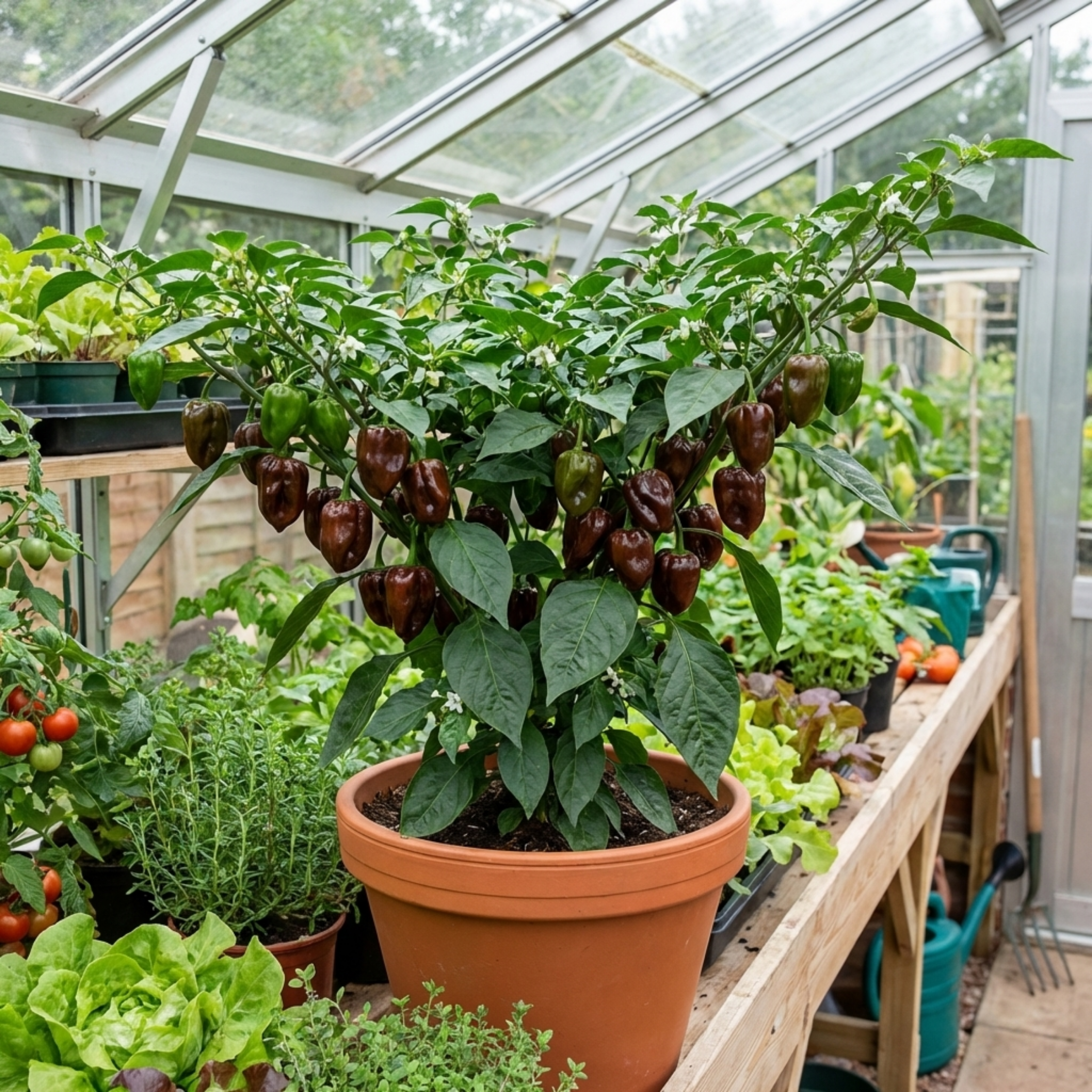 Chilli 'Habanero Chocolate' — Edible Annual, 10.5cm Pot (Set of 3 or 6)
