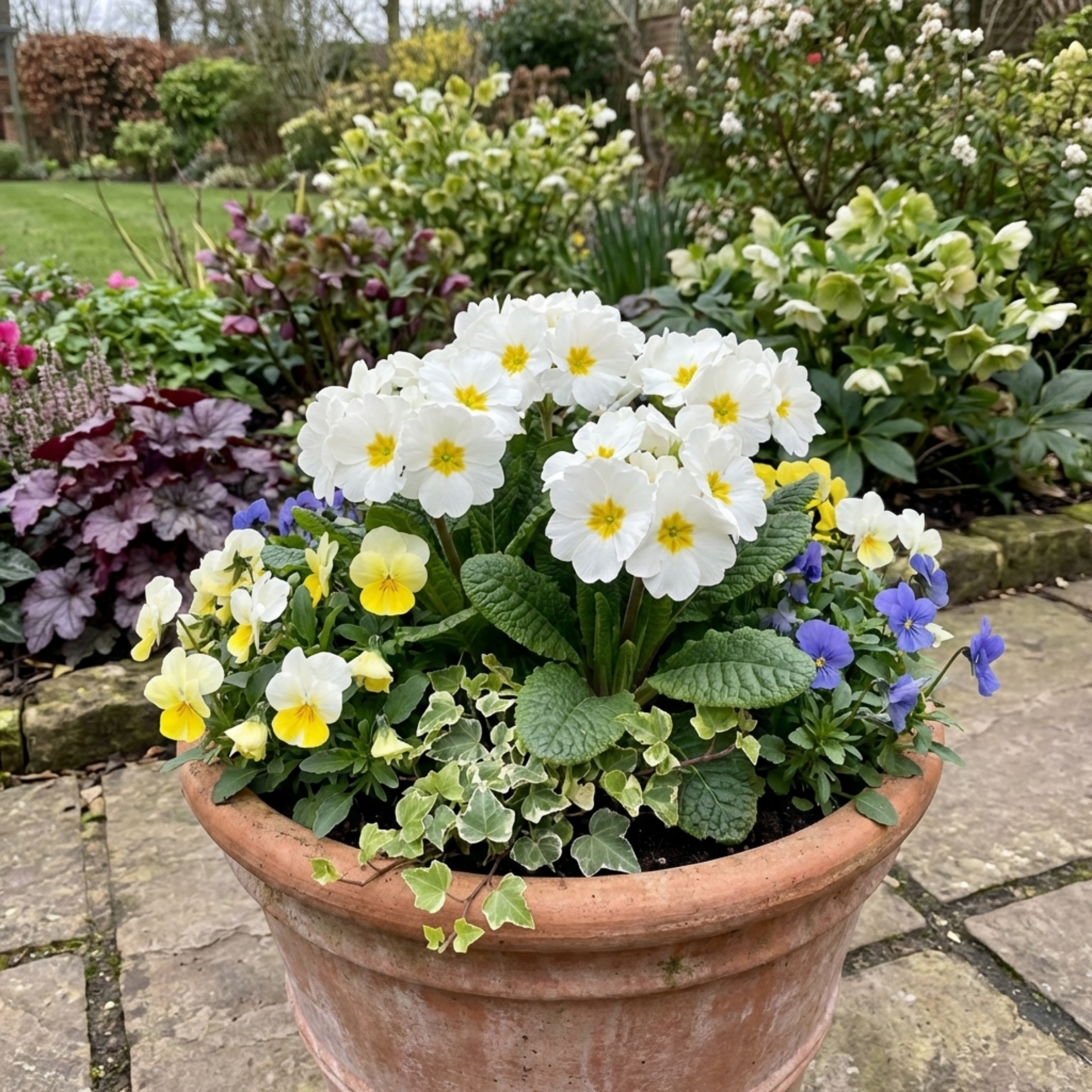 Primula ‘Queen White’ — Hardy Perennial, Bee-Friendly, 1L Pot (Set of 3 or 6)