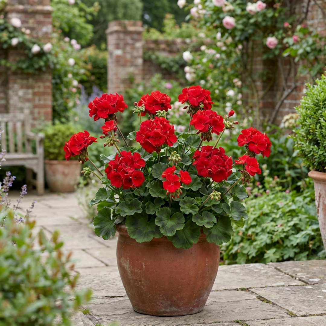 Pelargonium ‘Landscape Fire’ — Tender Perennial (grown as bedding), Bee-Friendly, 1L Pot (Set of 3 or 6)